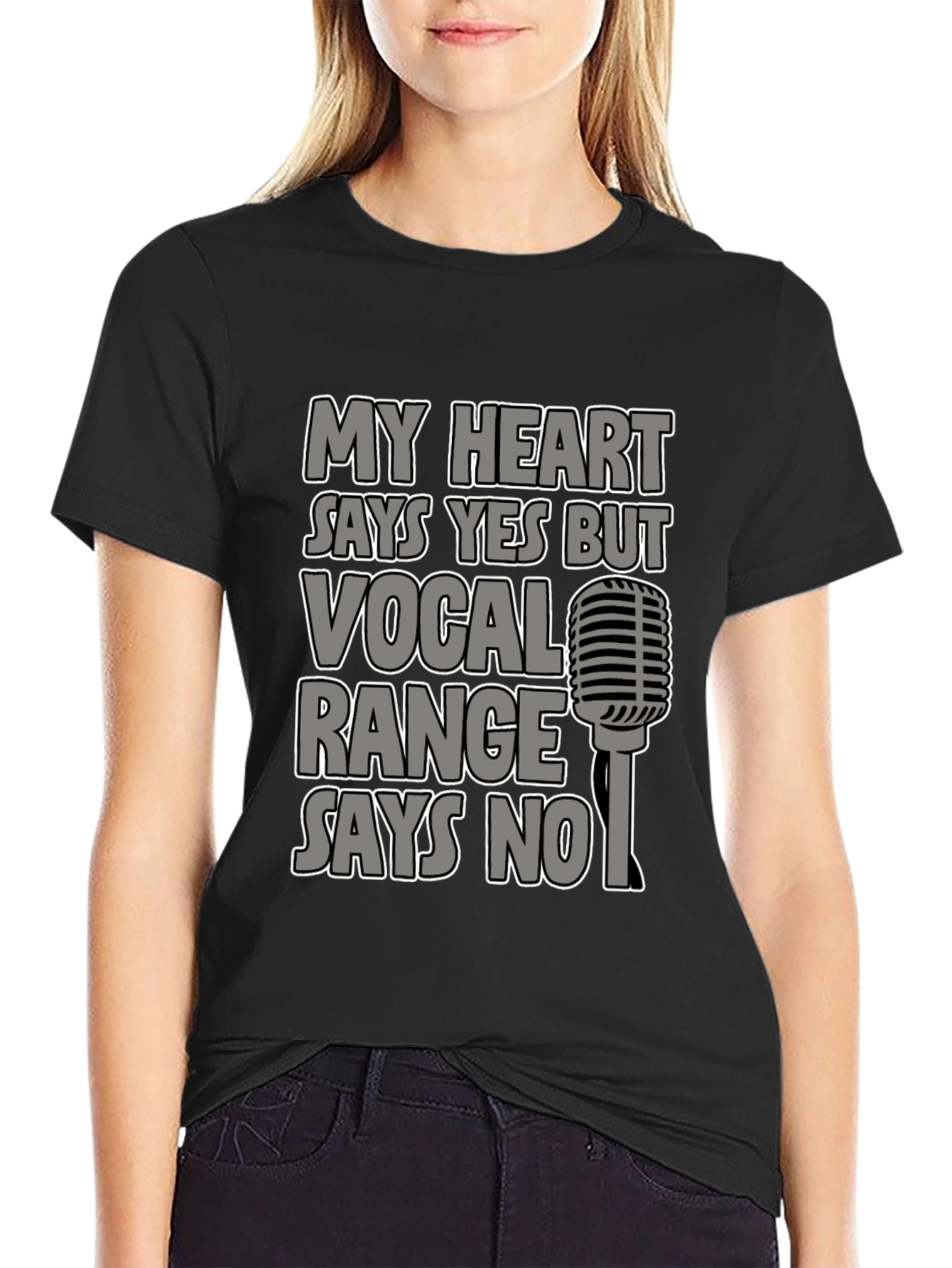 Black My Heart Says Yes T-Shirt, Vocal Range Says No view 2