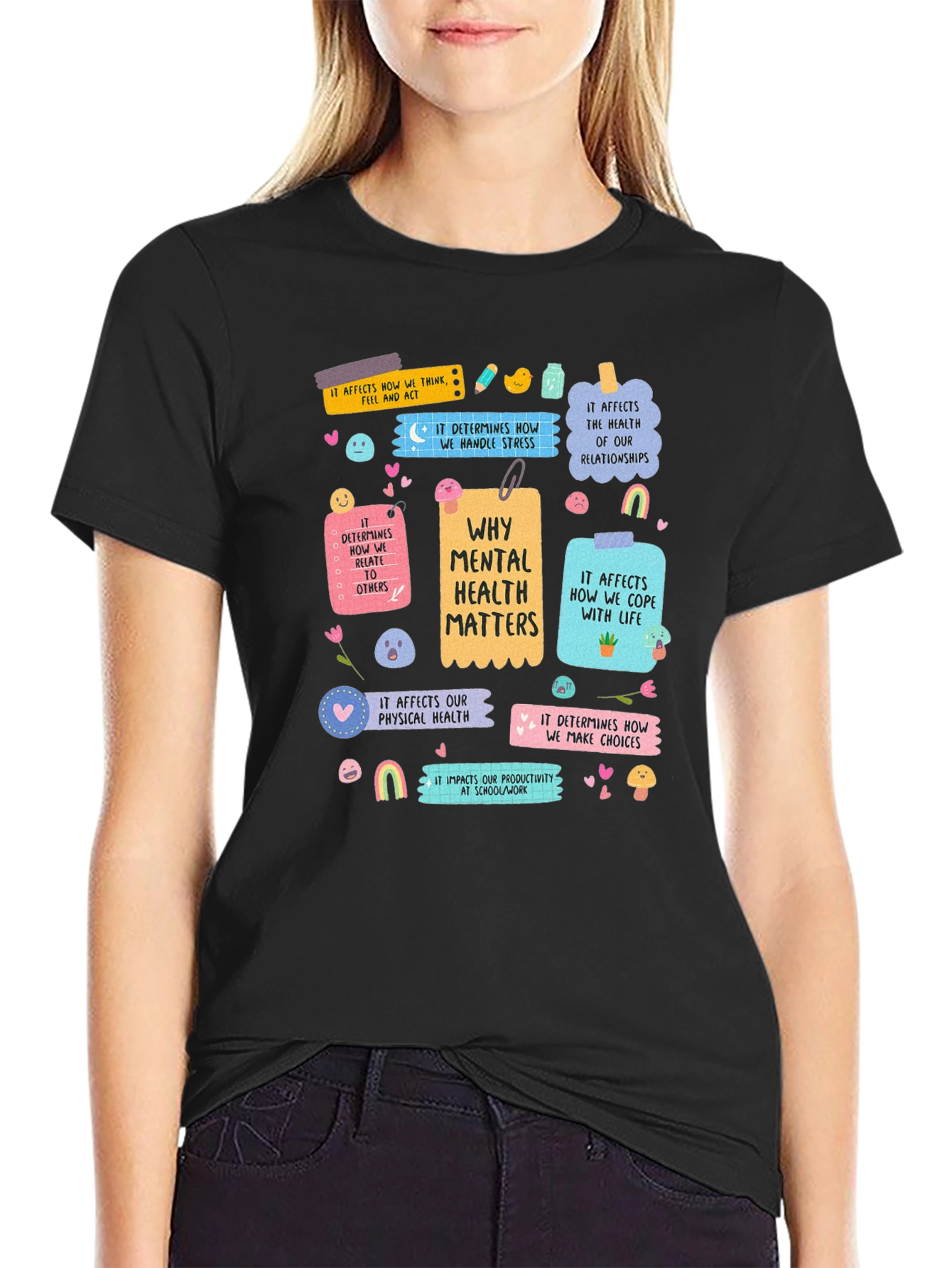 Black Mental Health Matters Graphic T-Shirt view 2