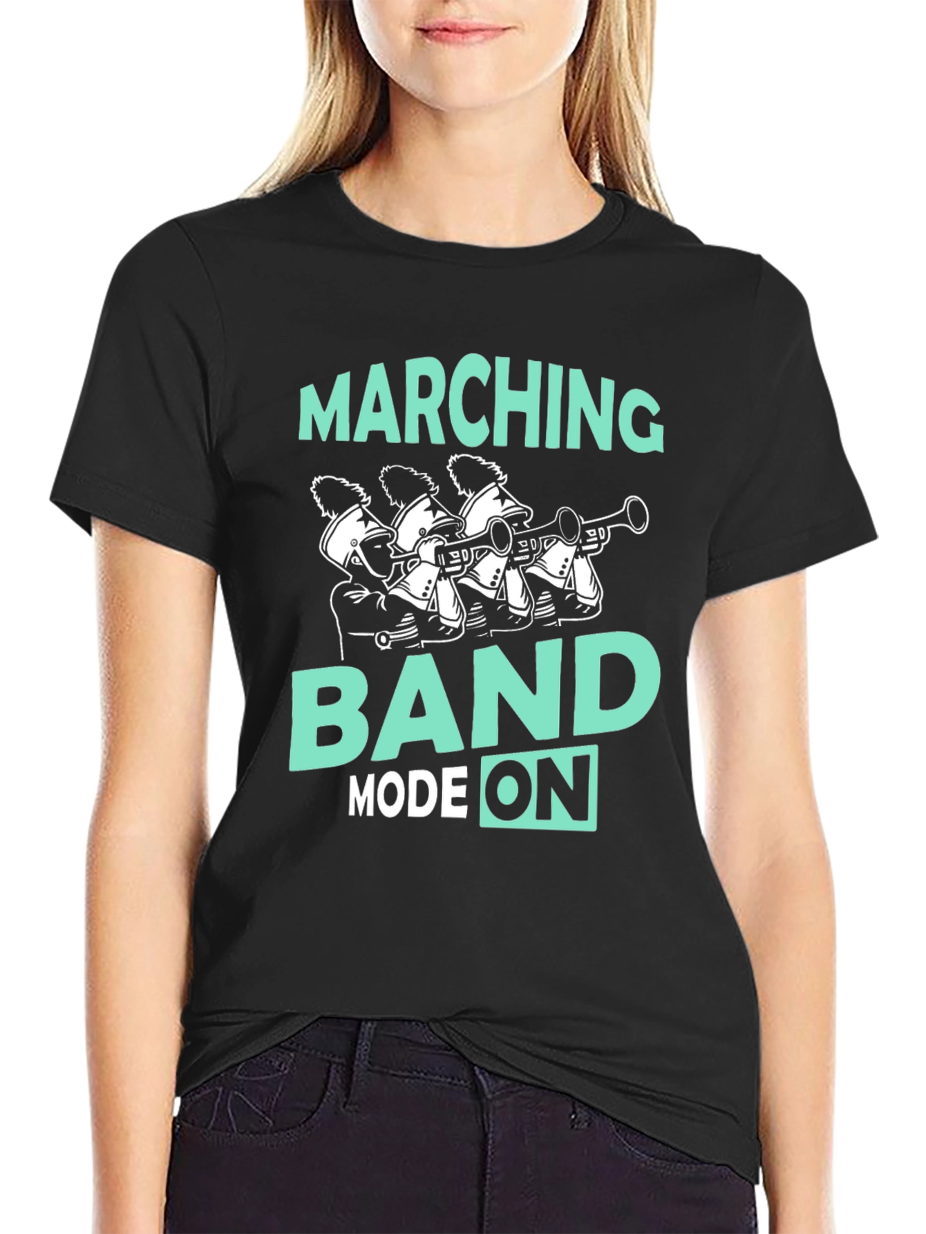 Black Marching Band Mode On T-Shirt view 2