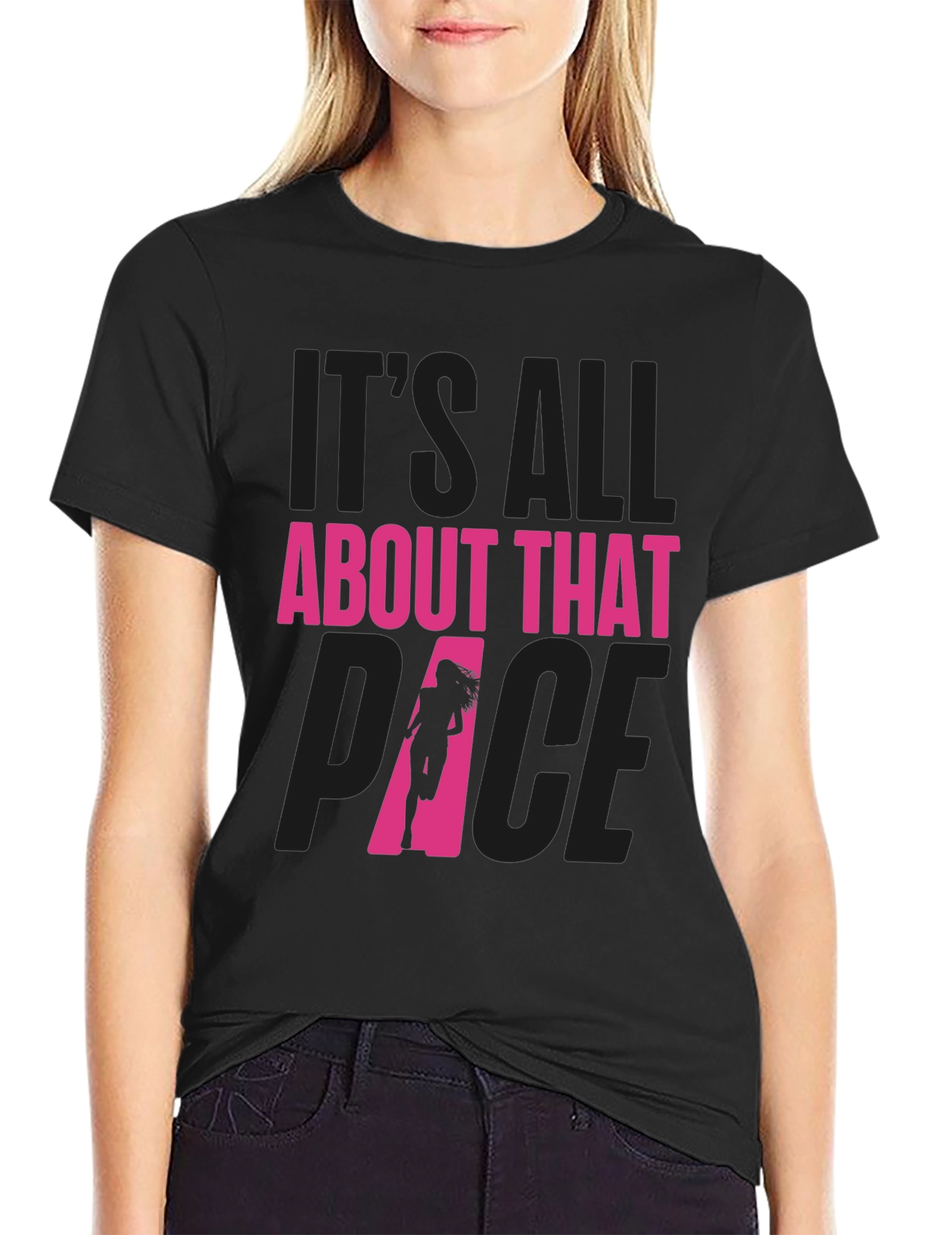 Black It's All About That Pace Running T-Shirt view 2