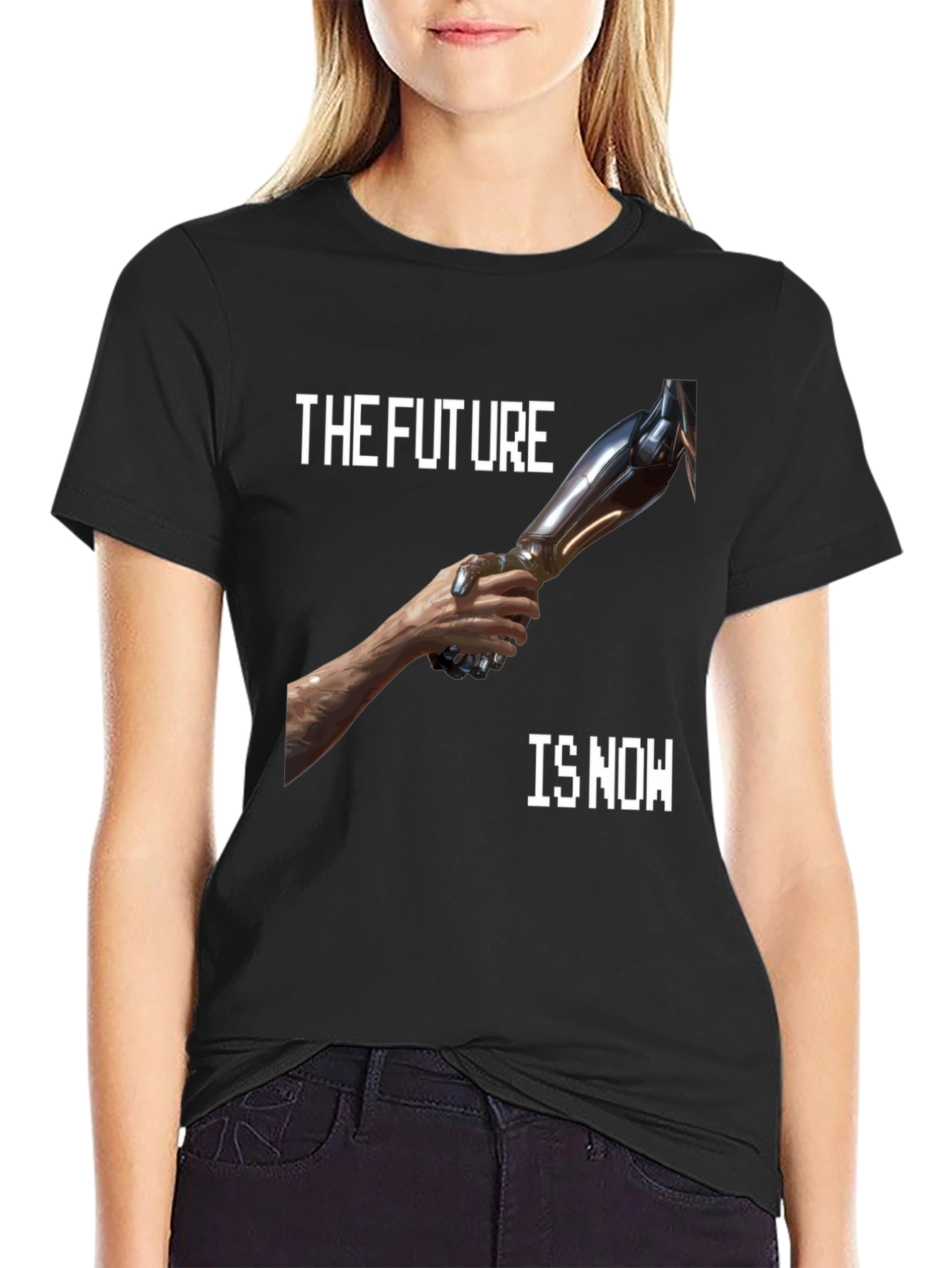 Black The Future is Now T-Shirt view 2