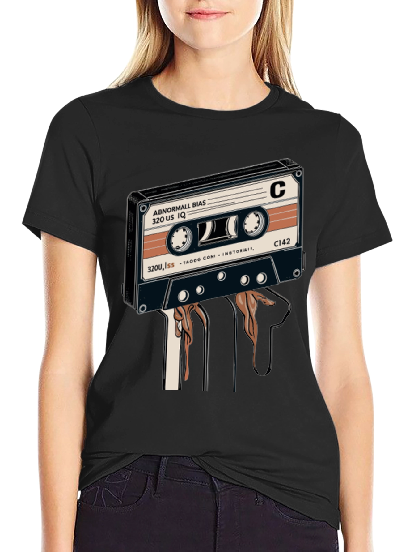 Black Retro Cassette Tape Graphic Tee - Black view 2