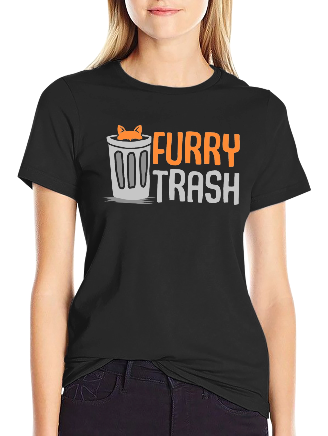 Black Furry Trash T-Shirt - Funny Graphic Tee view 2