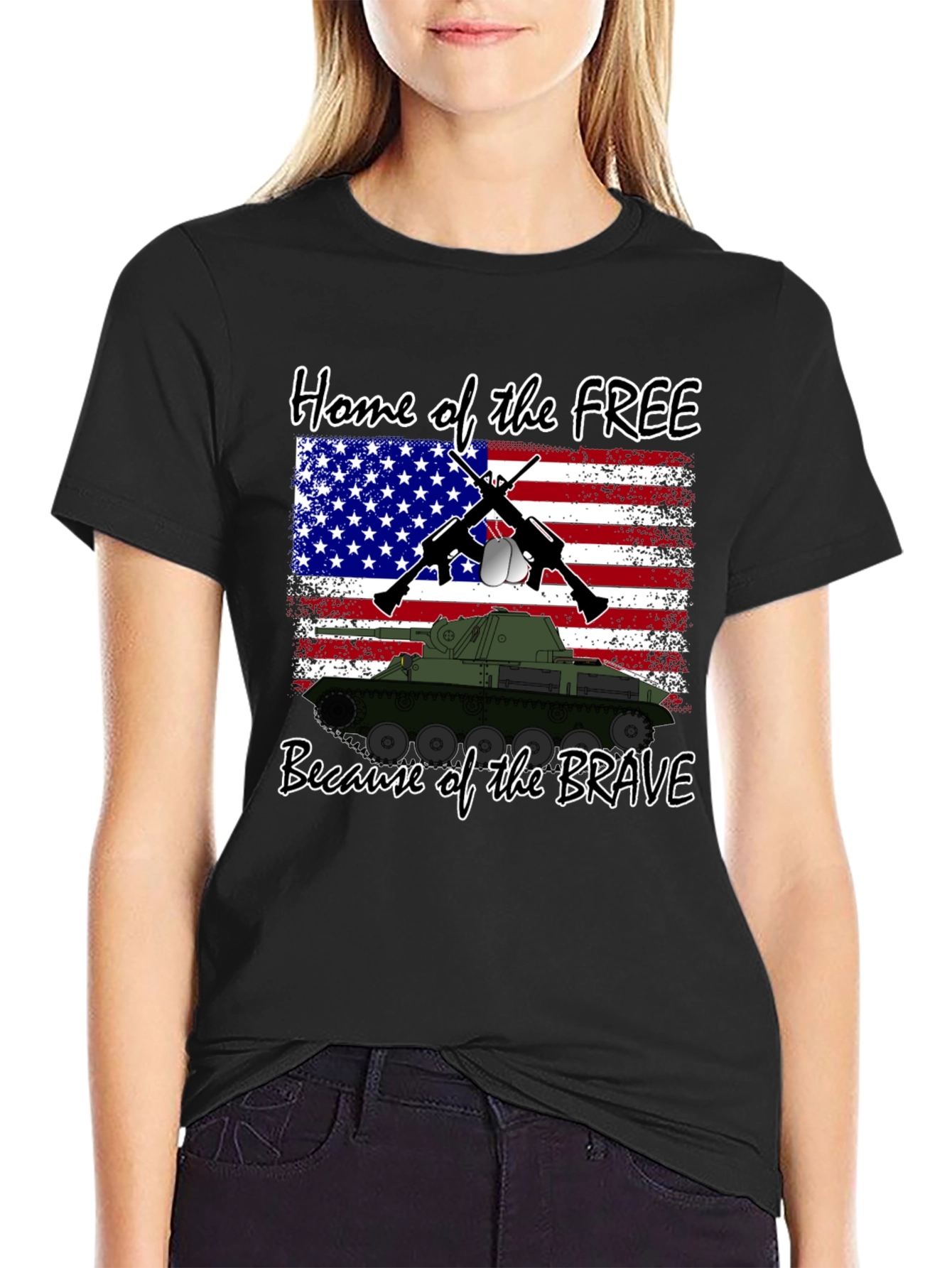 Black Home of the Free T-Shirt view 2