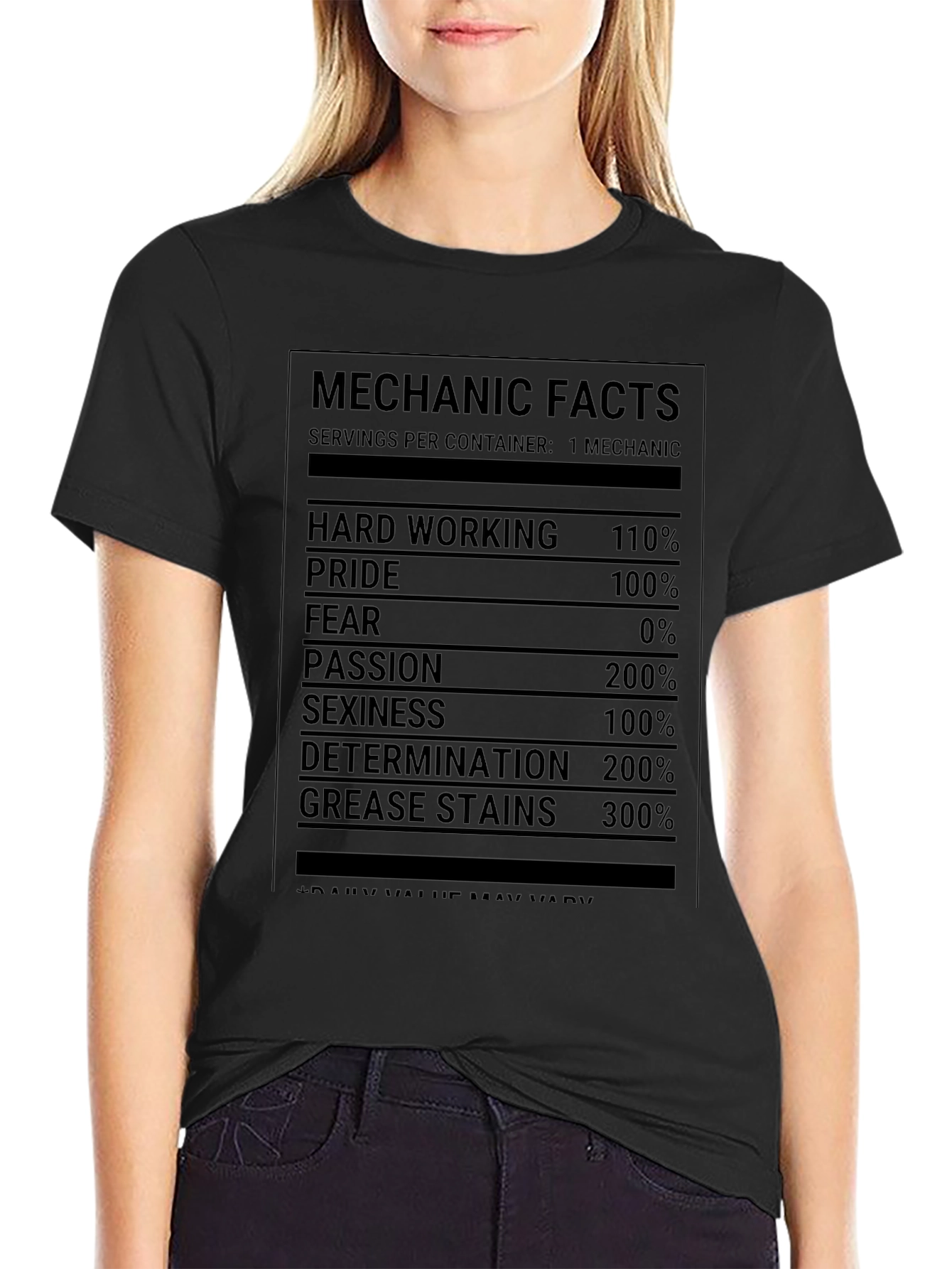 Black Mechanic Facts T-Shirt - Hard Working, Pride, Passion, Grease Stains! view 2