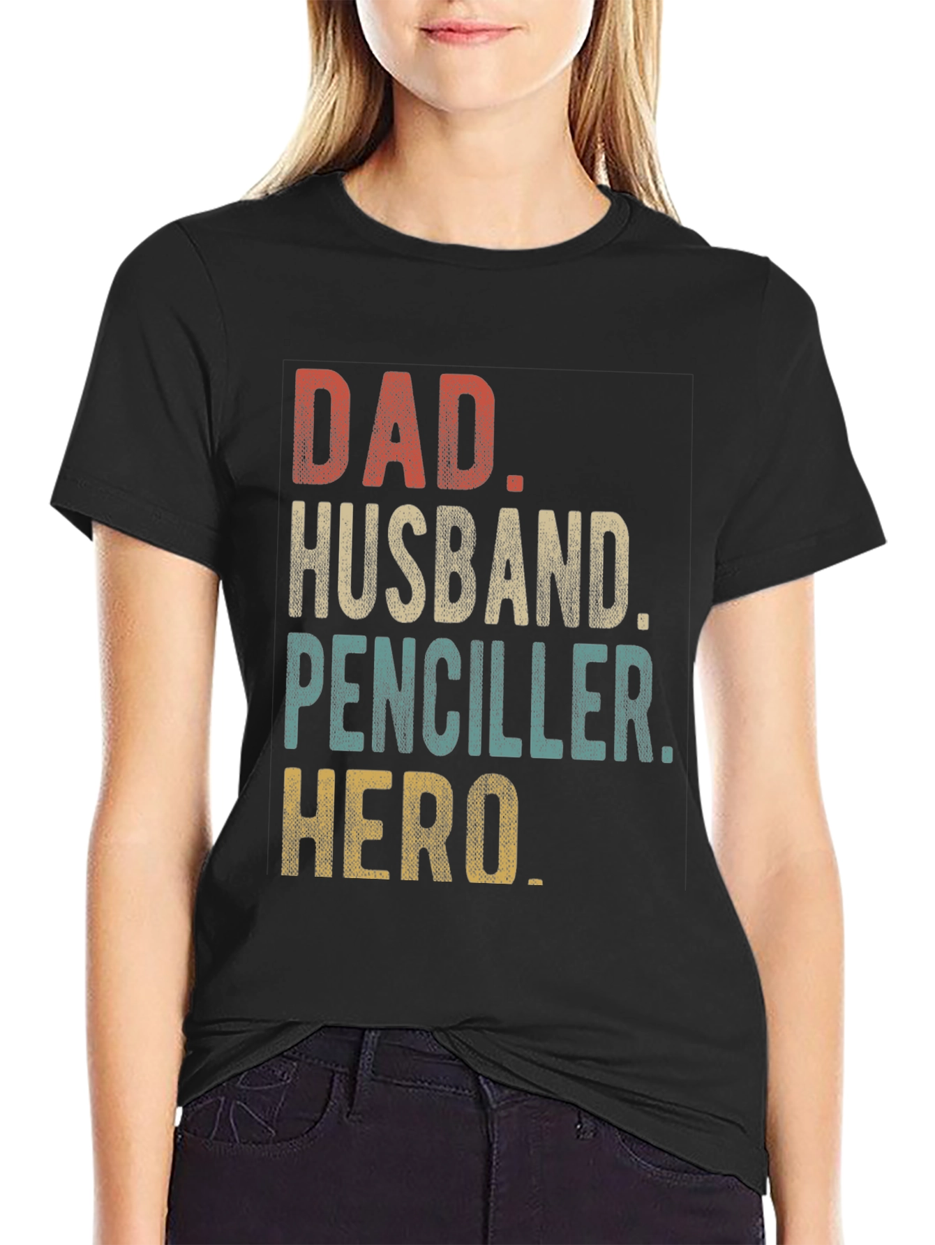 Black Dad Husband Penciller Hero T-Shirt view 2
