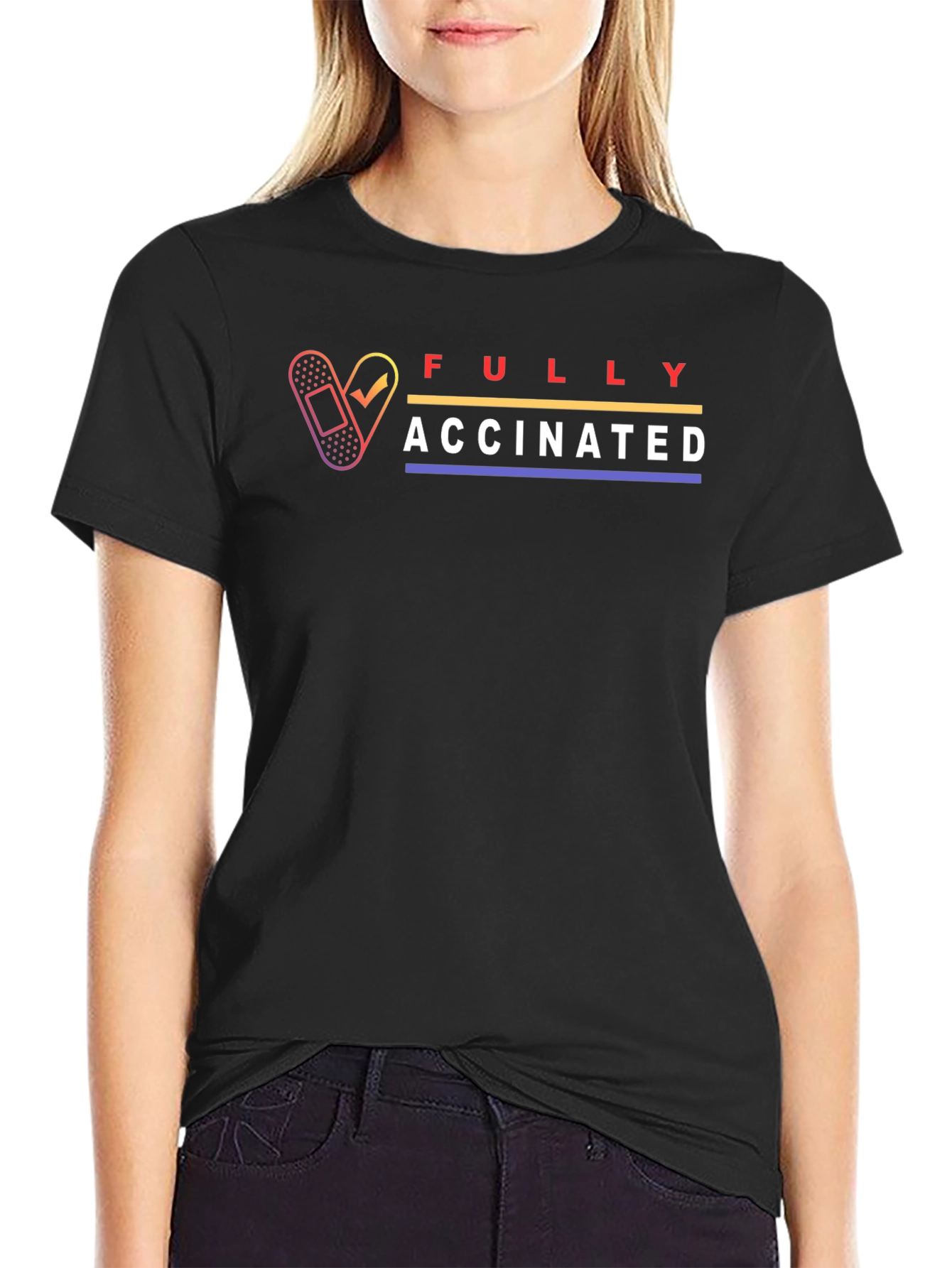 Black Fully Vaccinated T-Shirt view 2