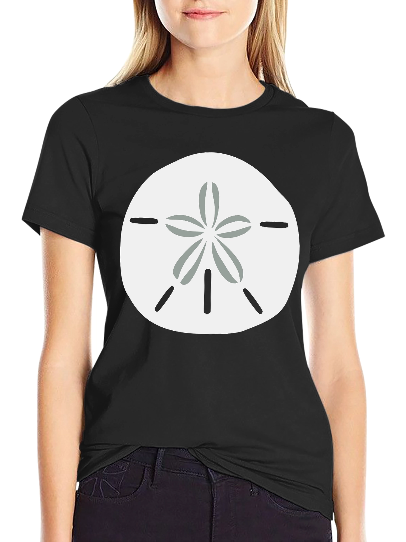Black Sand Dollar Graphic Tee - Coastal Casual view 2