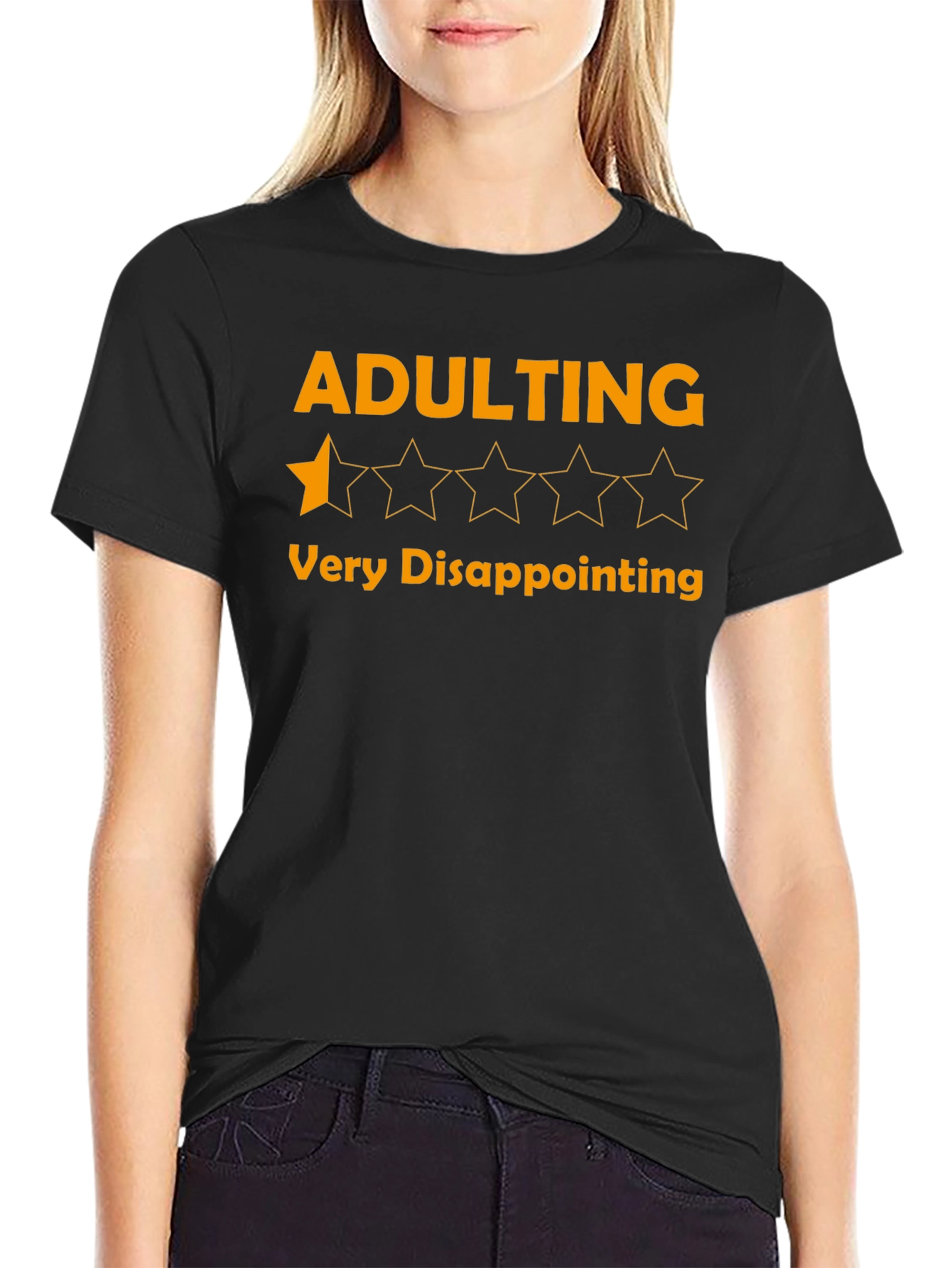 Black Adulting One-Star Disappointment Graphic Tee view 2