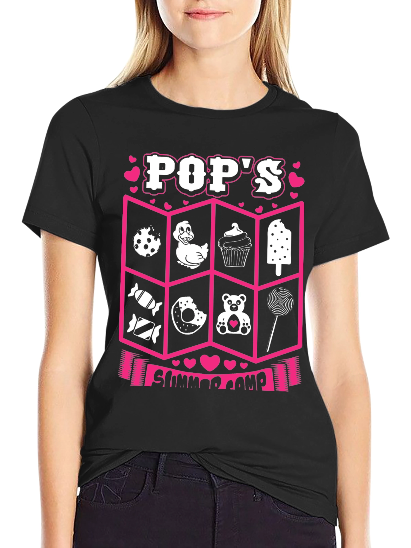 Black Pop's Summer Camp Black T-Shirt view 2
