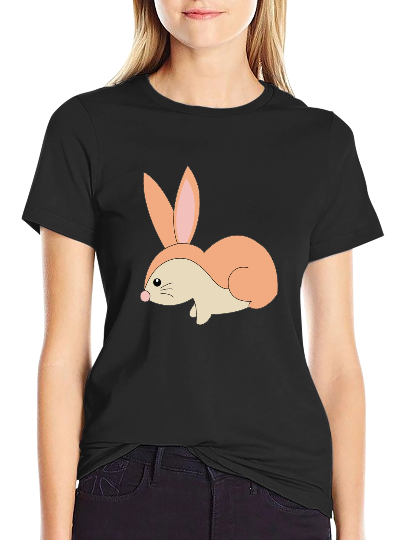 Black Bunny Graphic Tee - Soft Cotton Blend view 2