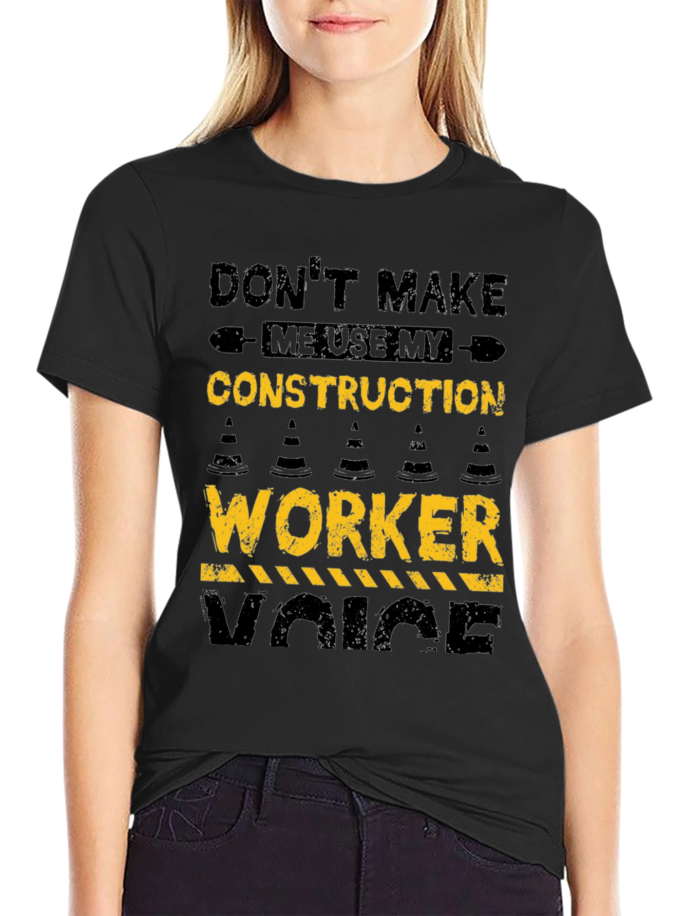 Black Construction Worker Voice T-Shirt view 2