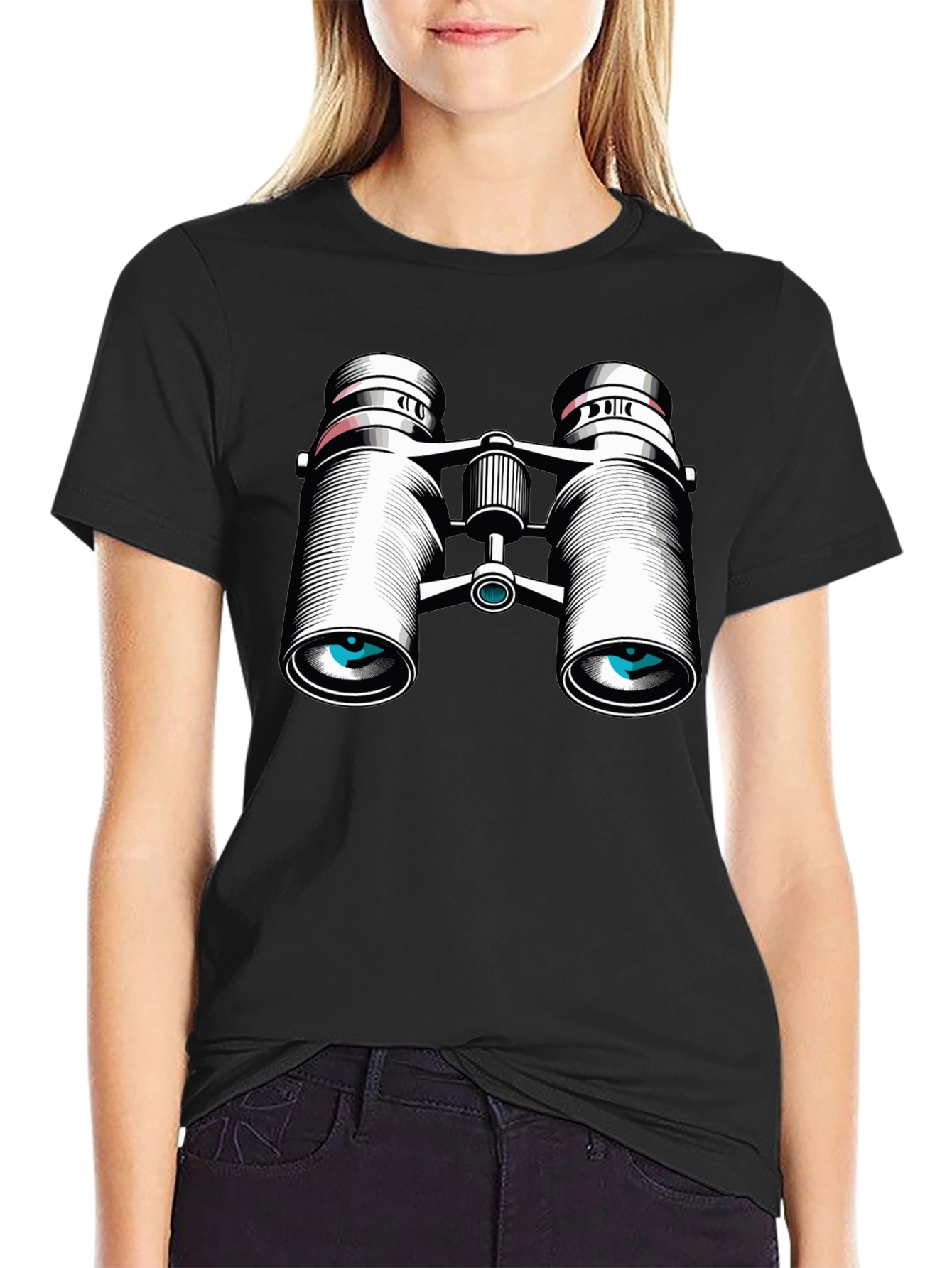Black Binocular Vision Graphic Tee - Look Sharp! view 2
