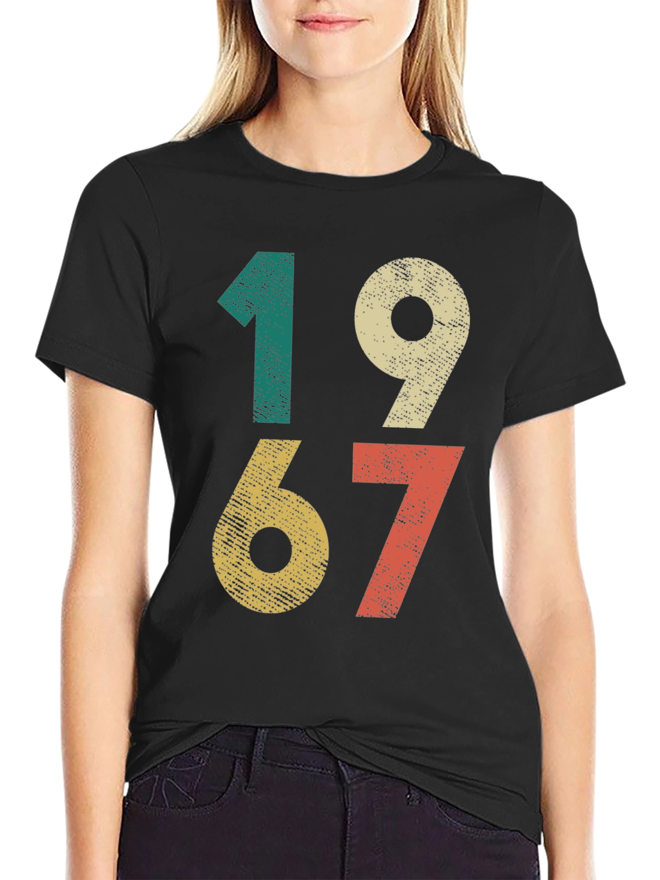 Black Vintage 1967 T-Shirt - Retro Birthday Gift view 2