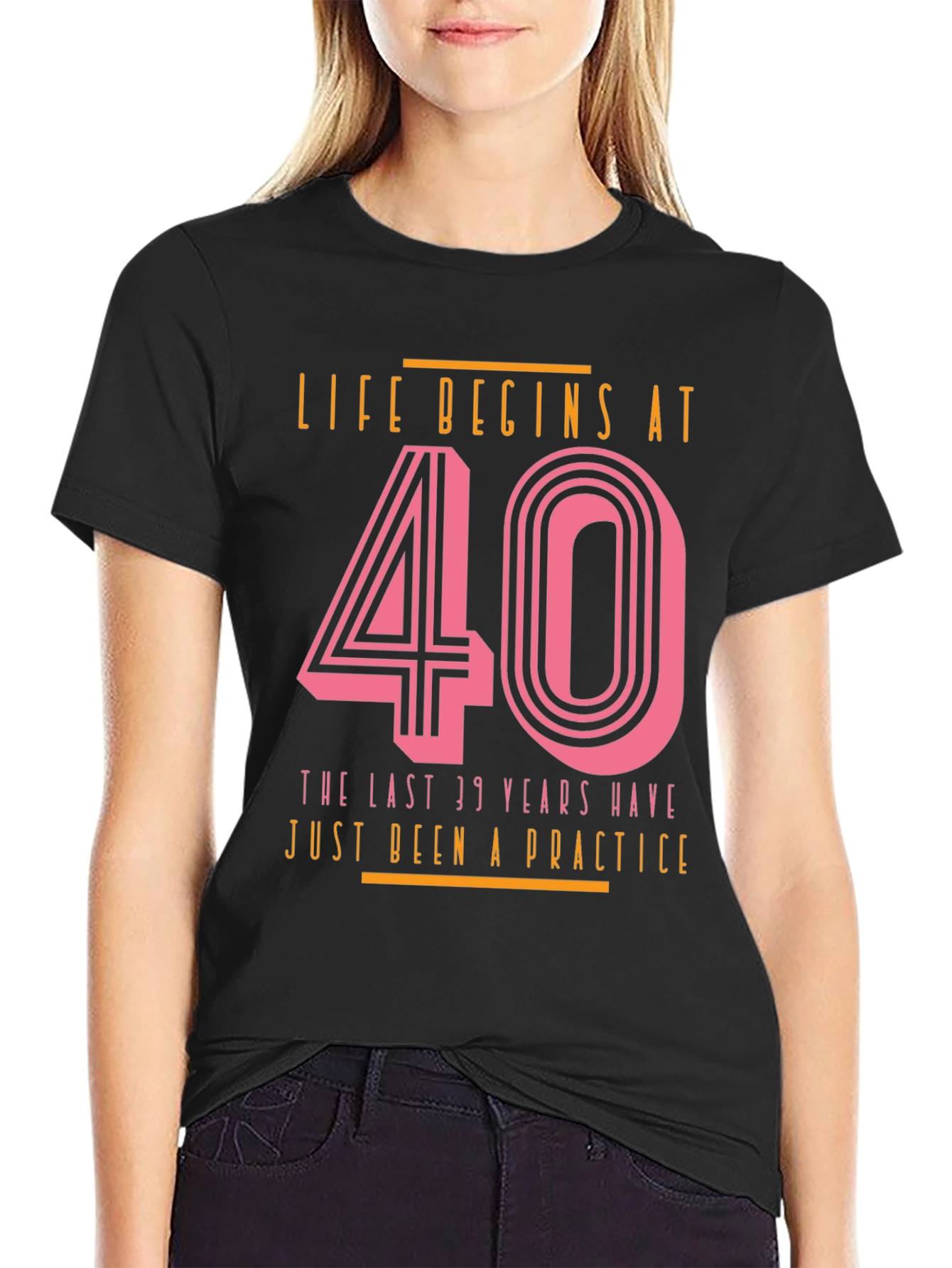 Black Life Begins at 40 T-Shirt view 2