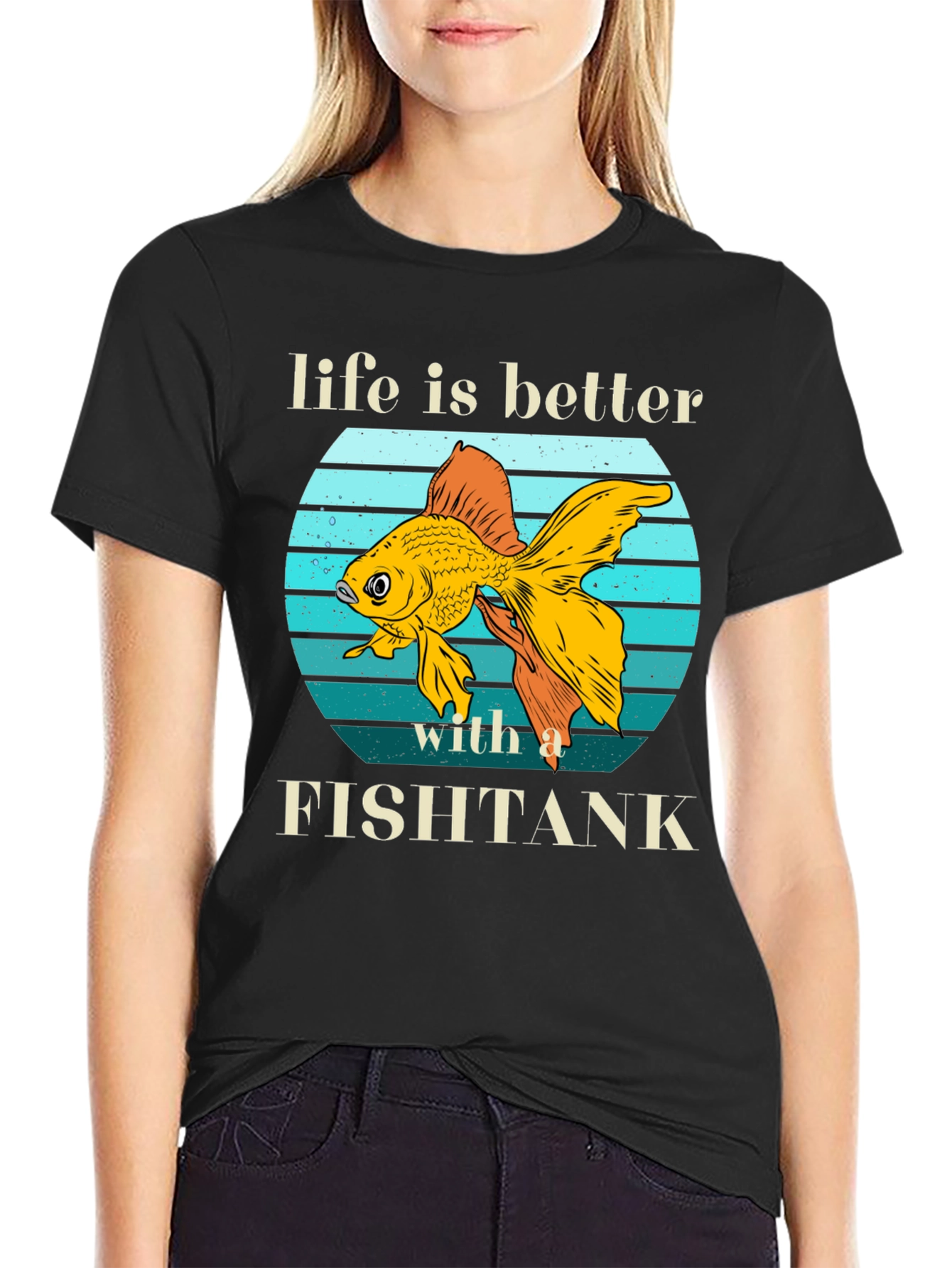 Black Life is Better with a Fishtank T-Shirt view 2