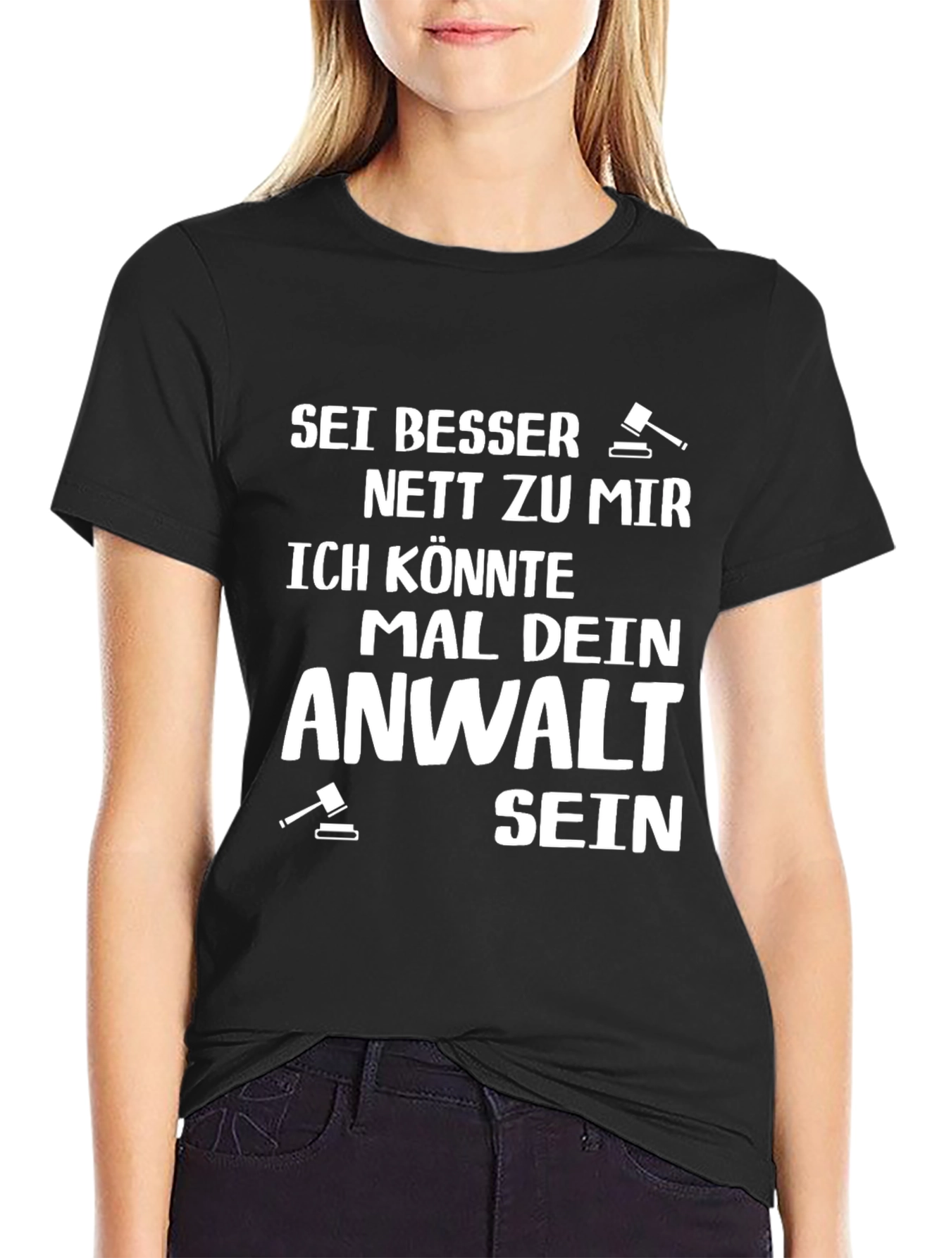 Black Funny Attorney T-Shirt: Be Nice to Me! view 2