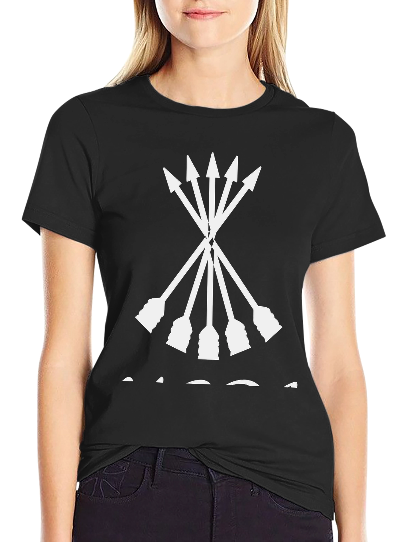 Black Arrows Graphic Black T-Shirt view 2