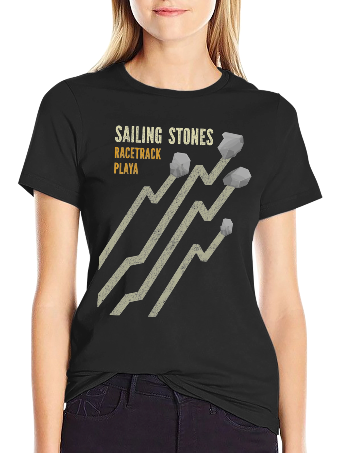 Black Sailing Stones Graphic Tee - Black Cotton T-Shirt view 2