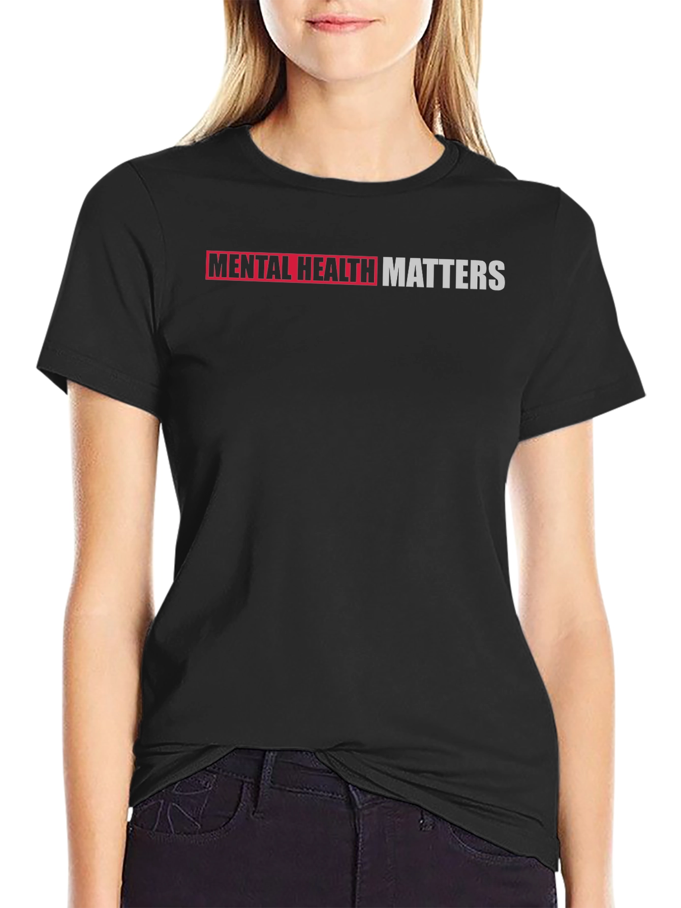 Black Mental Health Matters Graphic Tee - Black view 2