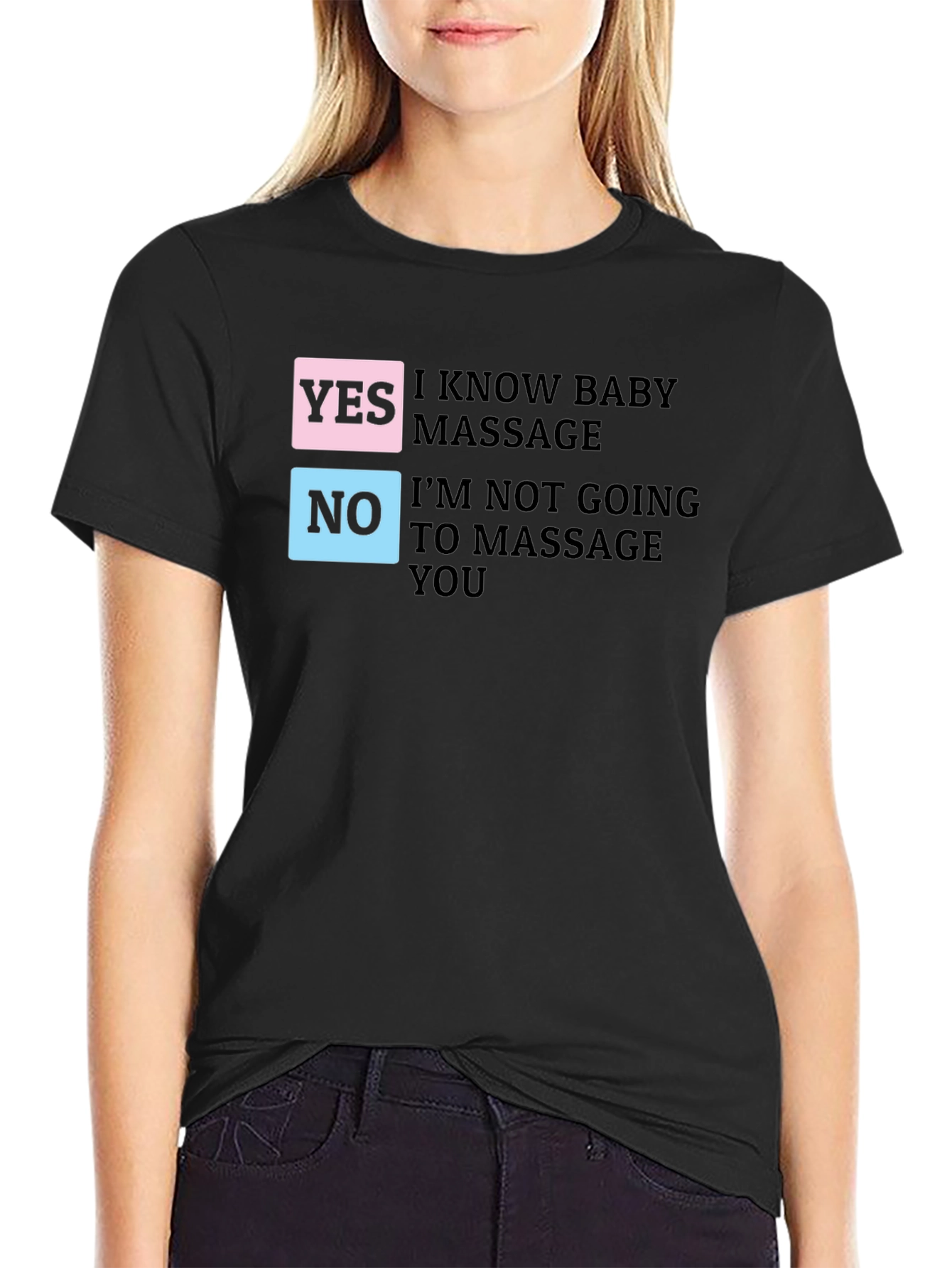 Black Funny Baby Massage T-Shirt view 2