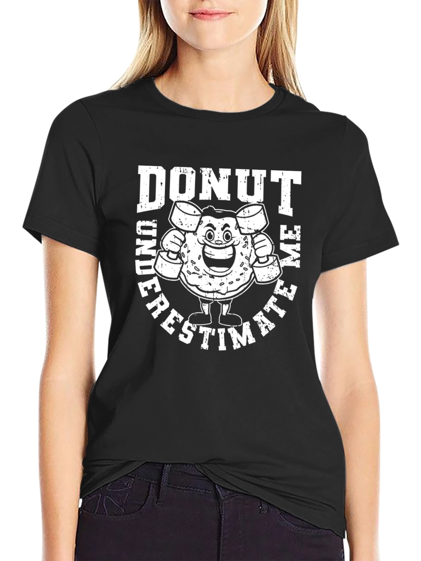 Black Donut Underestimate Me Graphic Tee view 2