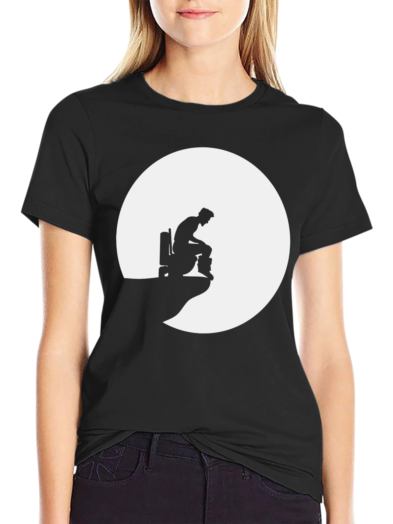 Black Man on the Moon Tee - Silhouette Graphic T-Shirt view 2