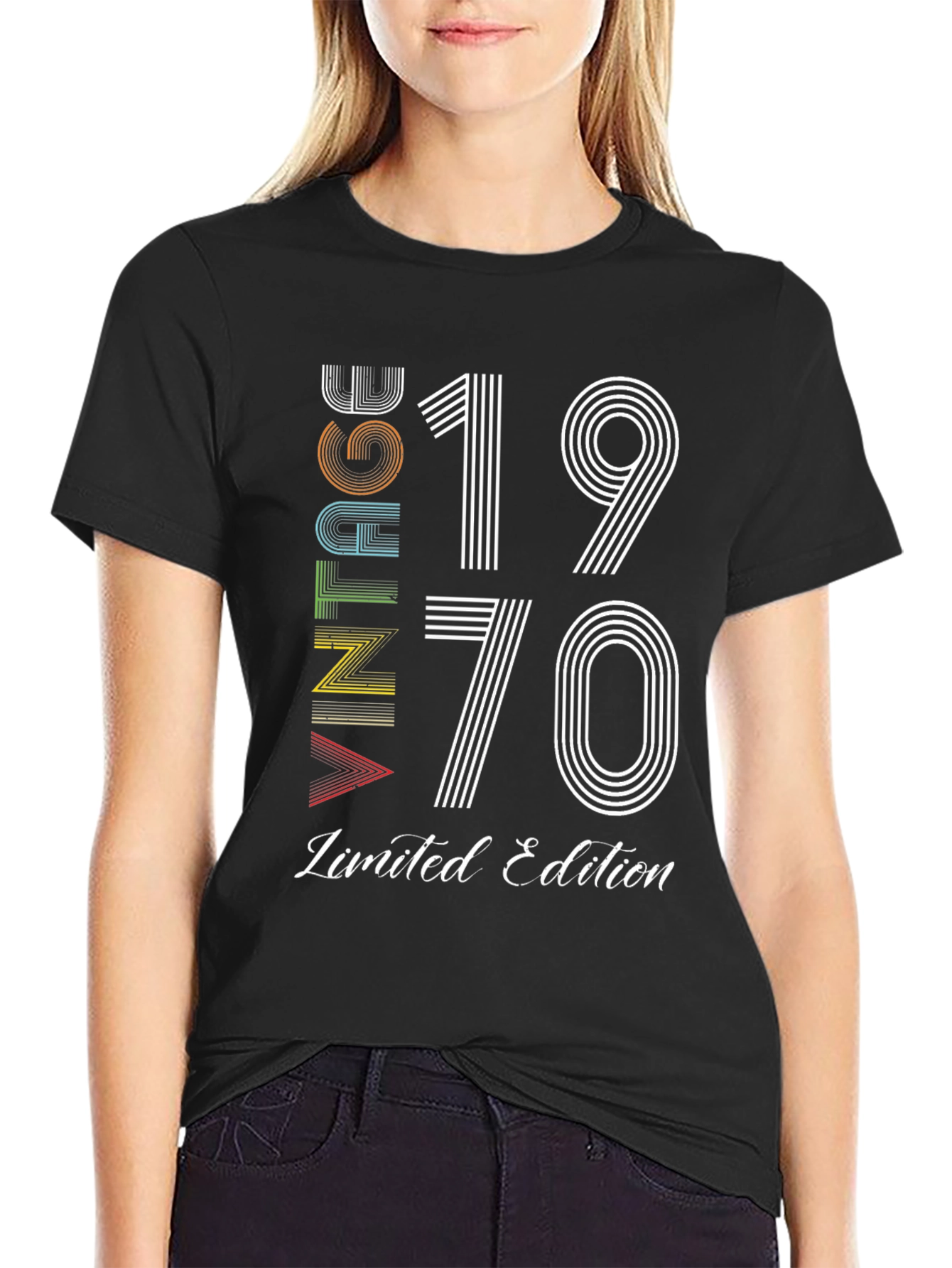 Black Vintage 1970 Limited Edition Graphic T-Shirt view 2