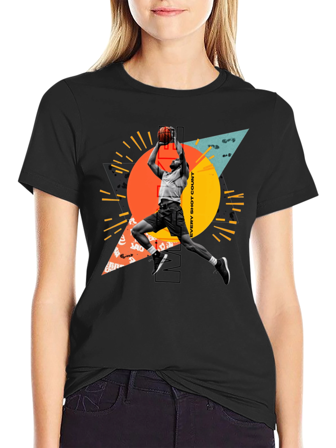 Basketball Player Graphic T-Shirt - Every Shot Counts - 2