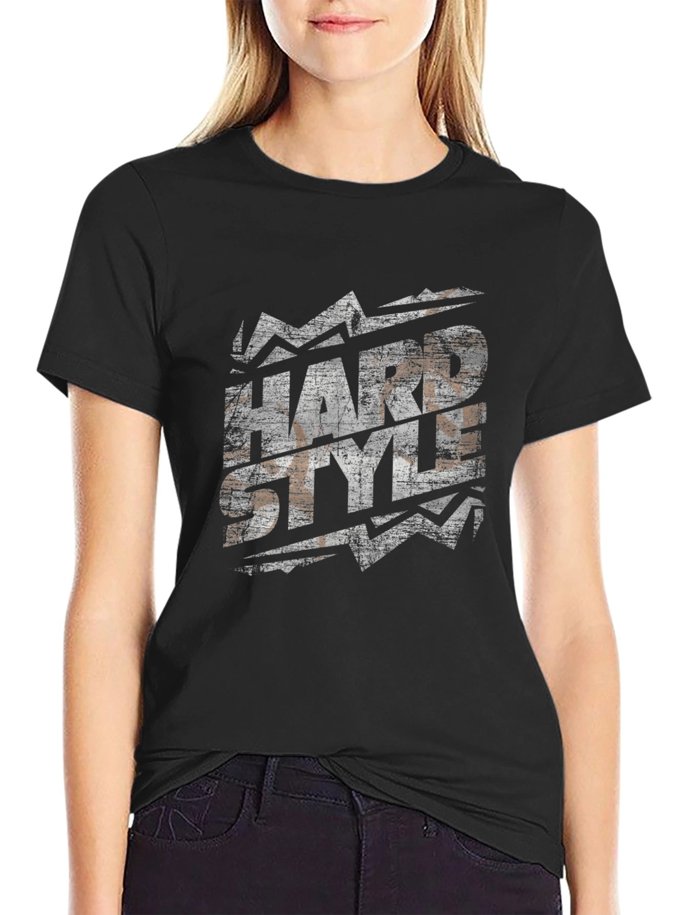 Black Hardstyle Graphic Print T-Shirt - Black Cotton Blend view 2