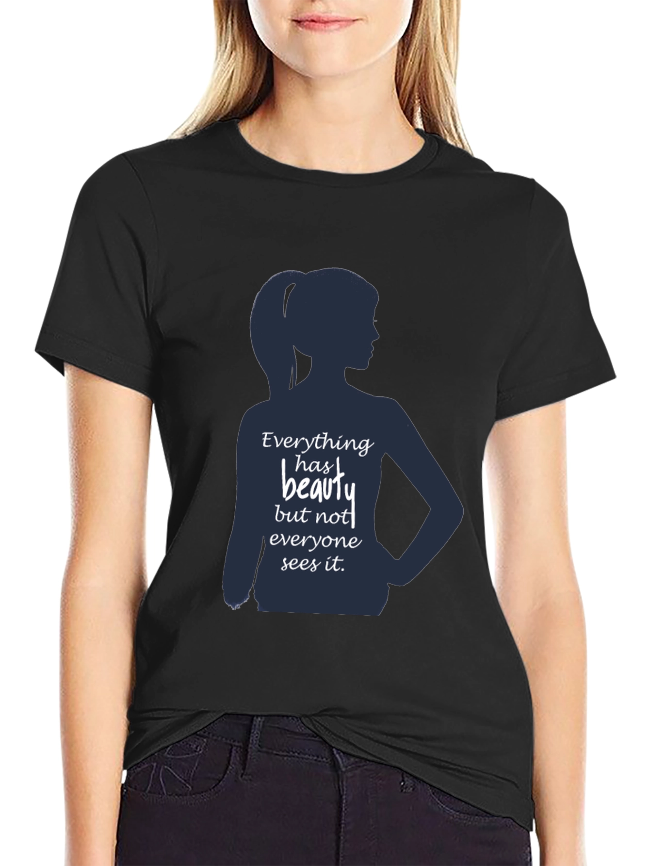 Black Beauty Silhouette Graphic T-Shirt - Inspirational Design view 2