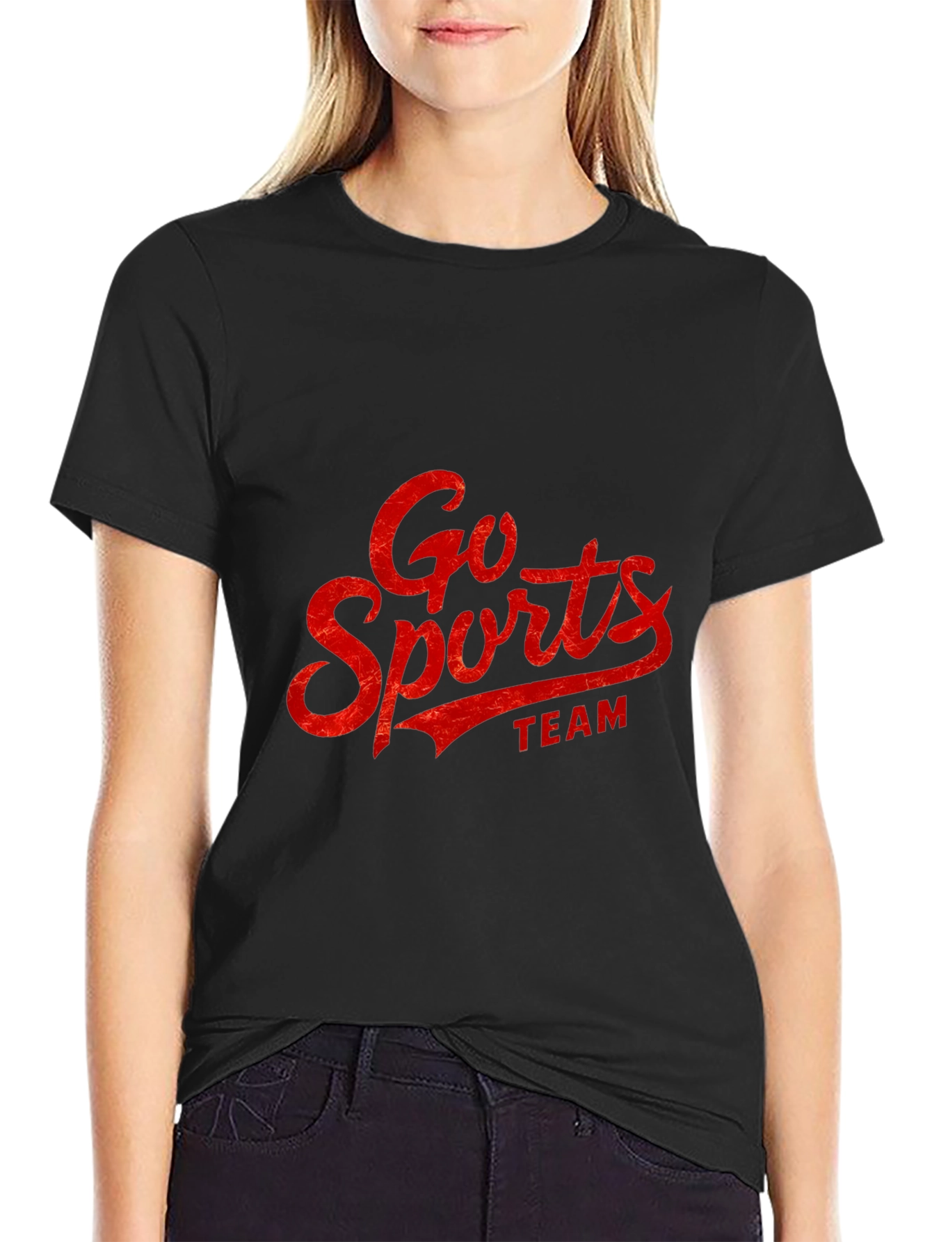 Black Go Sports Team Graphic T-Shirt - Stylish & Comfy view 2