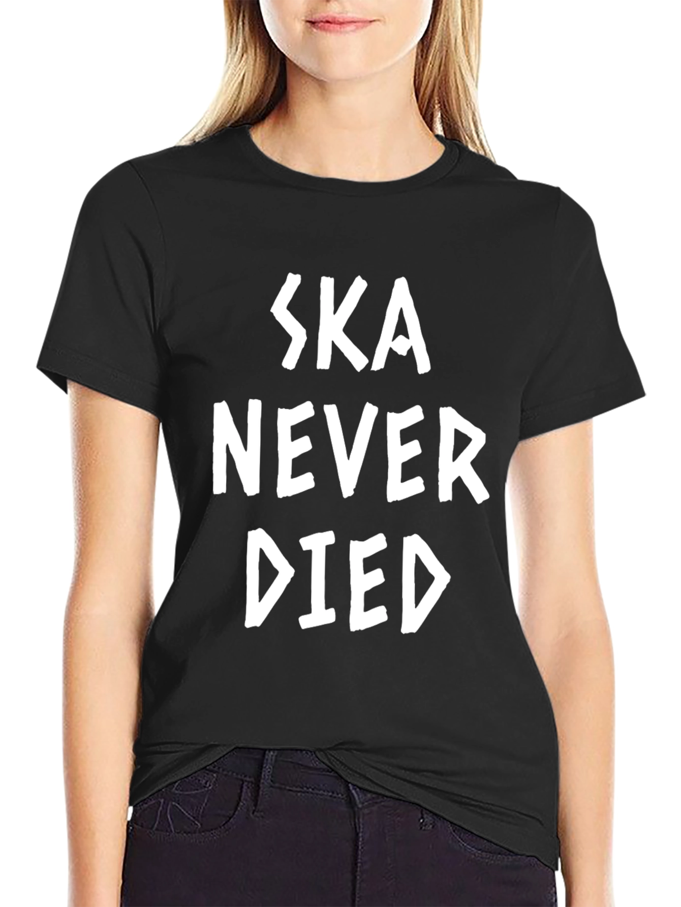 Black Ska Never Died Graphic Tee - Black Cotton T-Shirt view 2