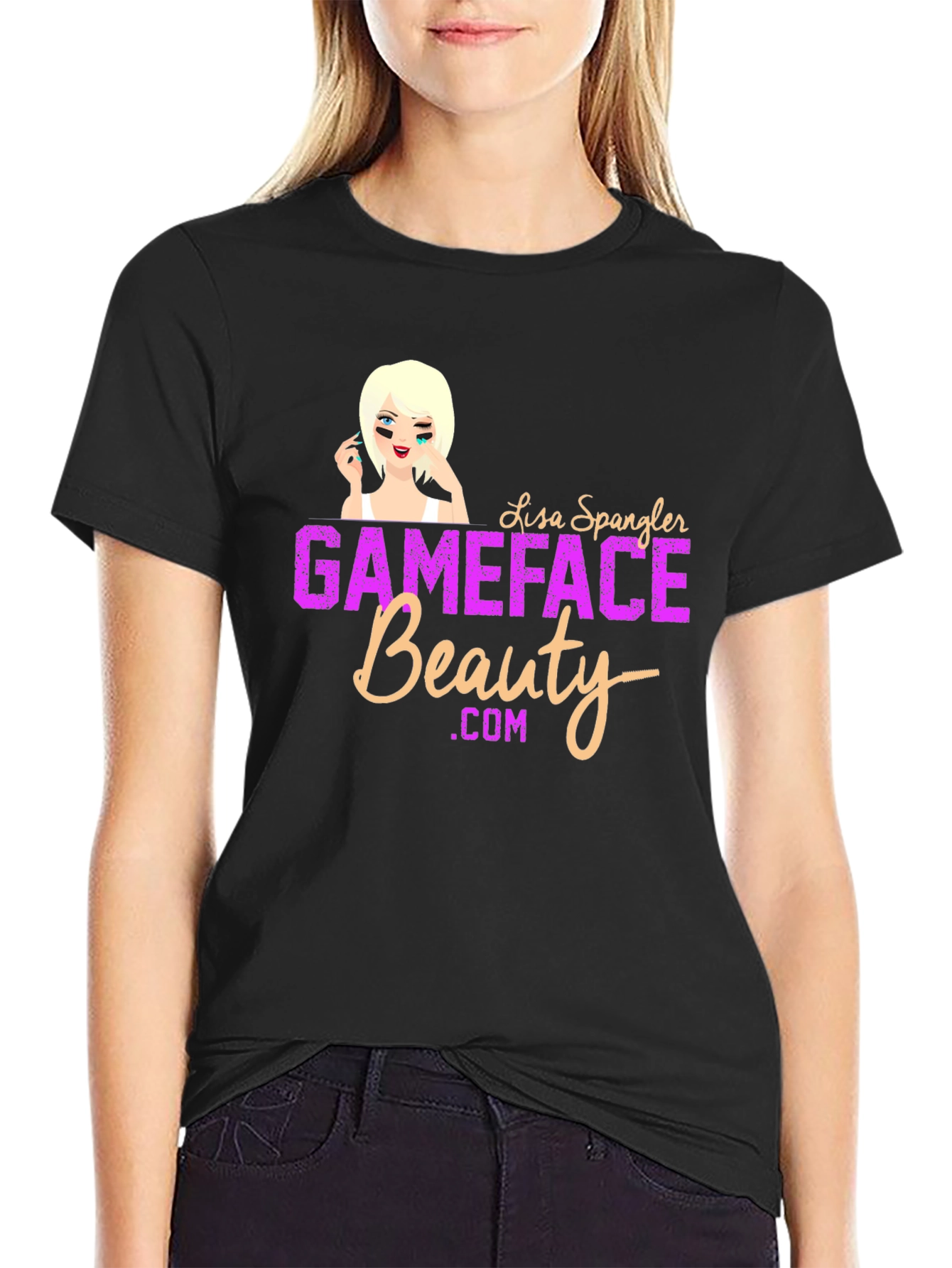 Black GameFace Beauty T-Shirt - Black, Graphic Tee view 2