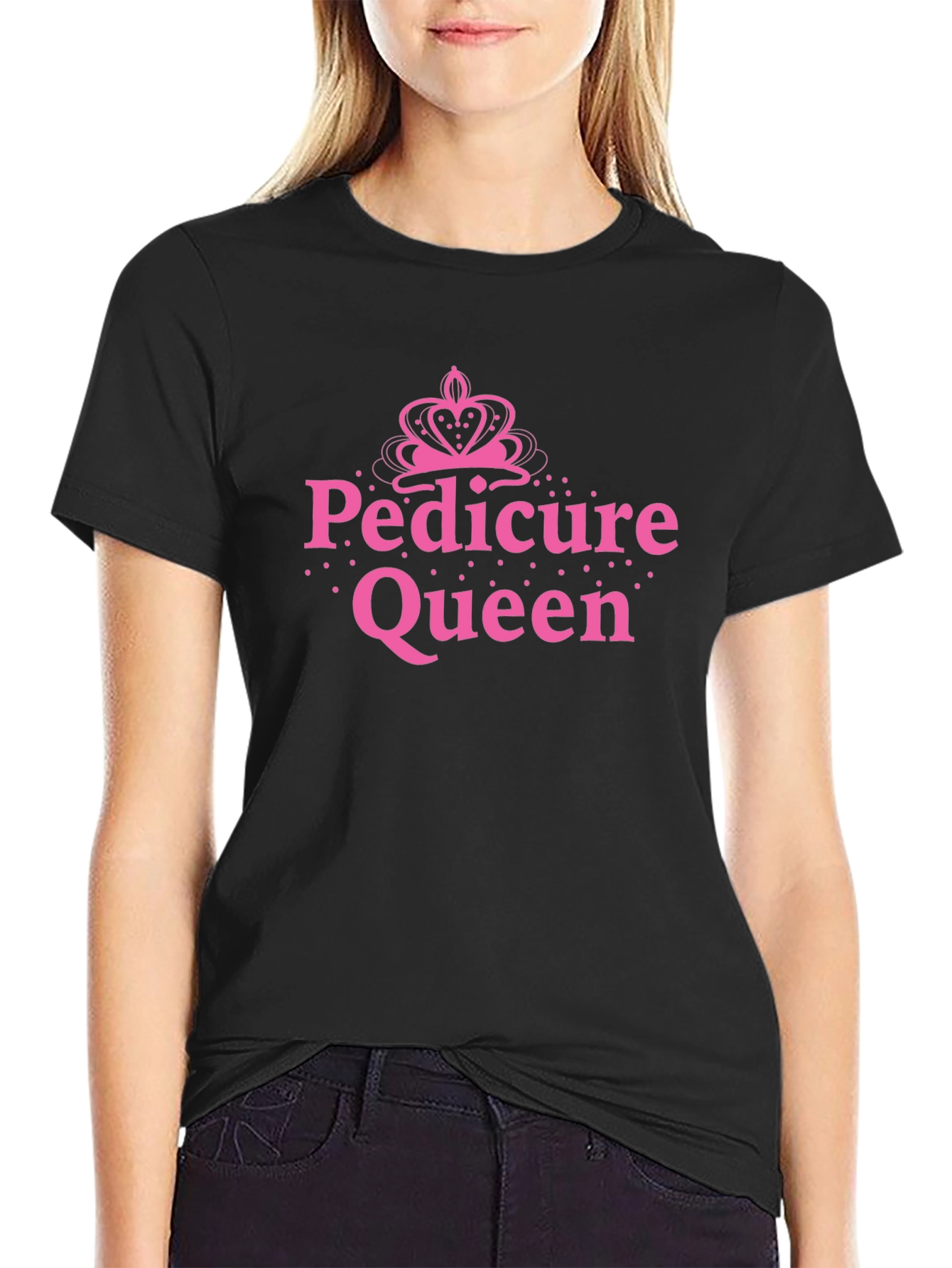 Black Pedicure Queen Black T-Shirt view 2
