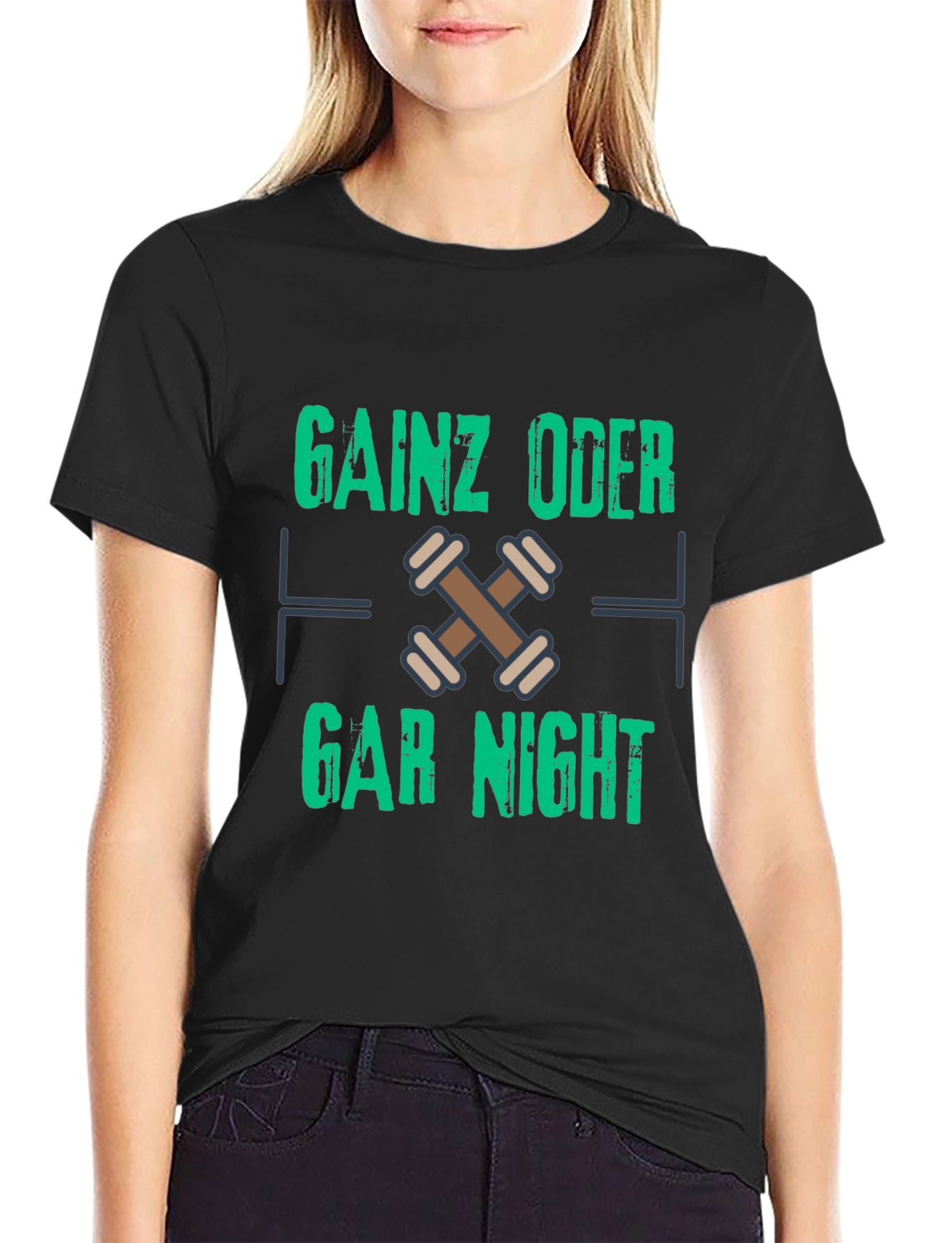 Black Gainz Oder Gar Nicht Black T-Shirt view 2