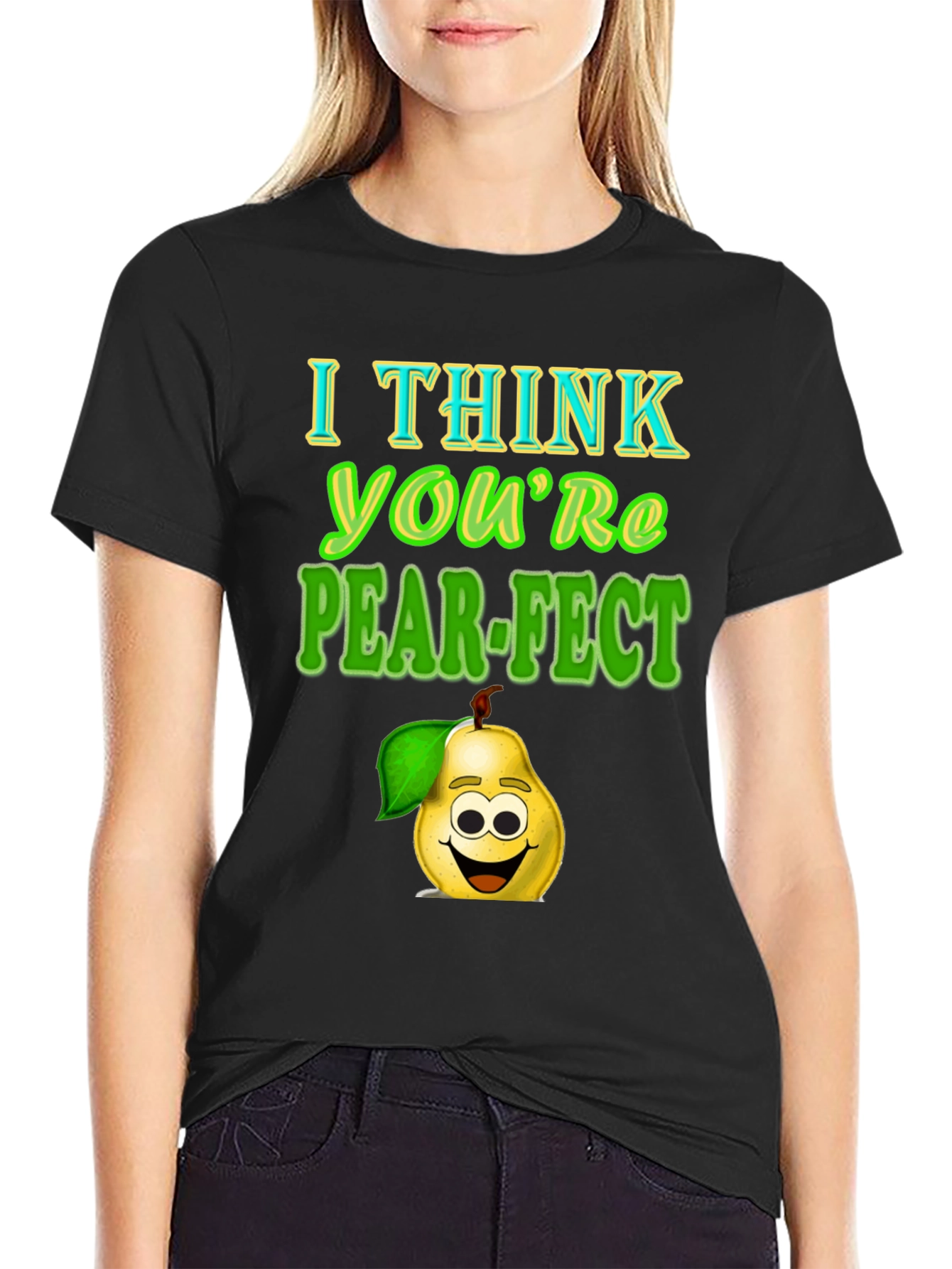 Black Pear-fect T-Shirt: Funny Fruit Pun Tee view 2