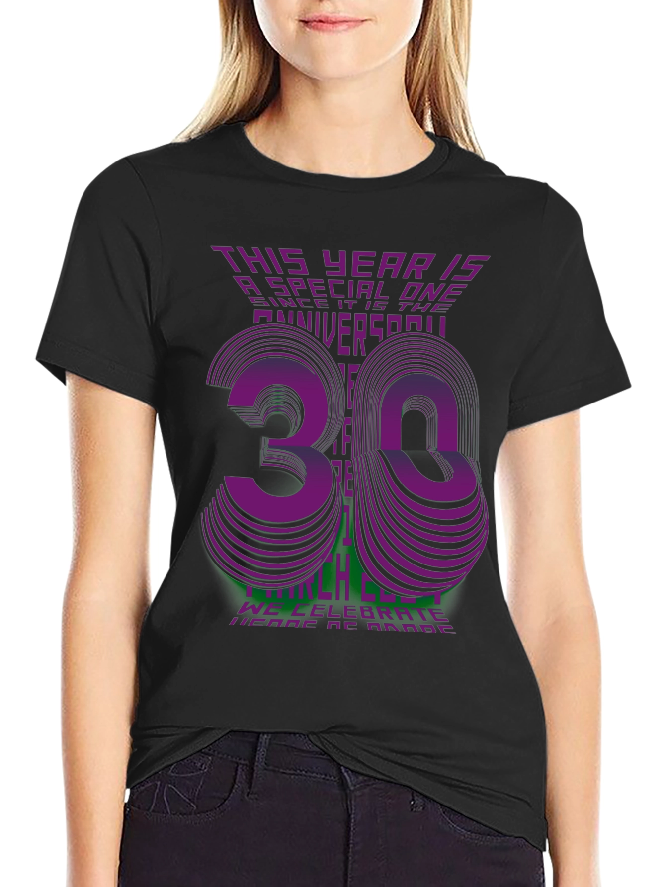 Black 30th Anniversary Celebration T-Shirt view 2