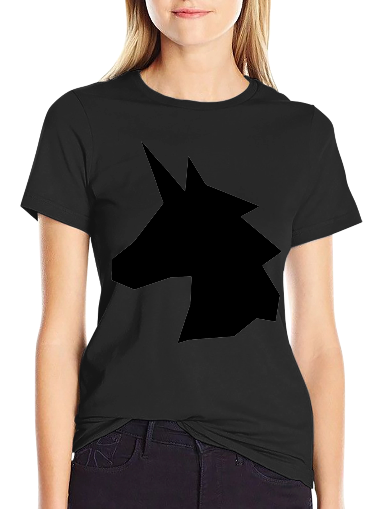 Black Unicorn Silhouette Graphic Tee - Black view 2