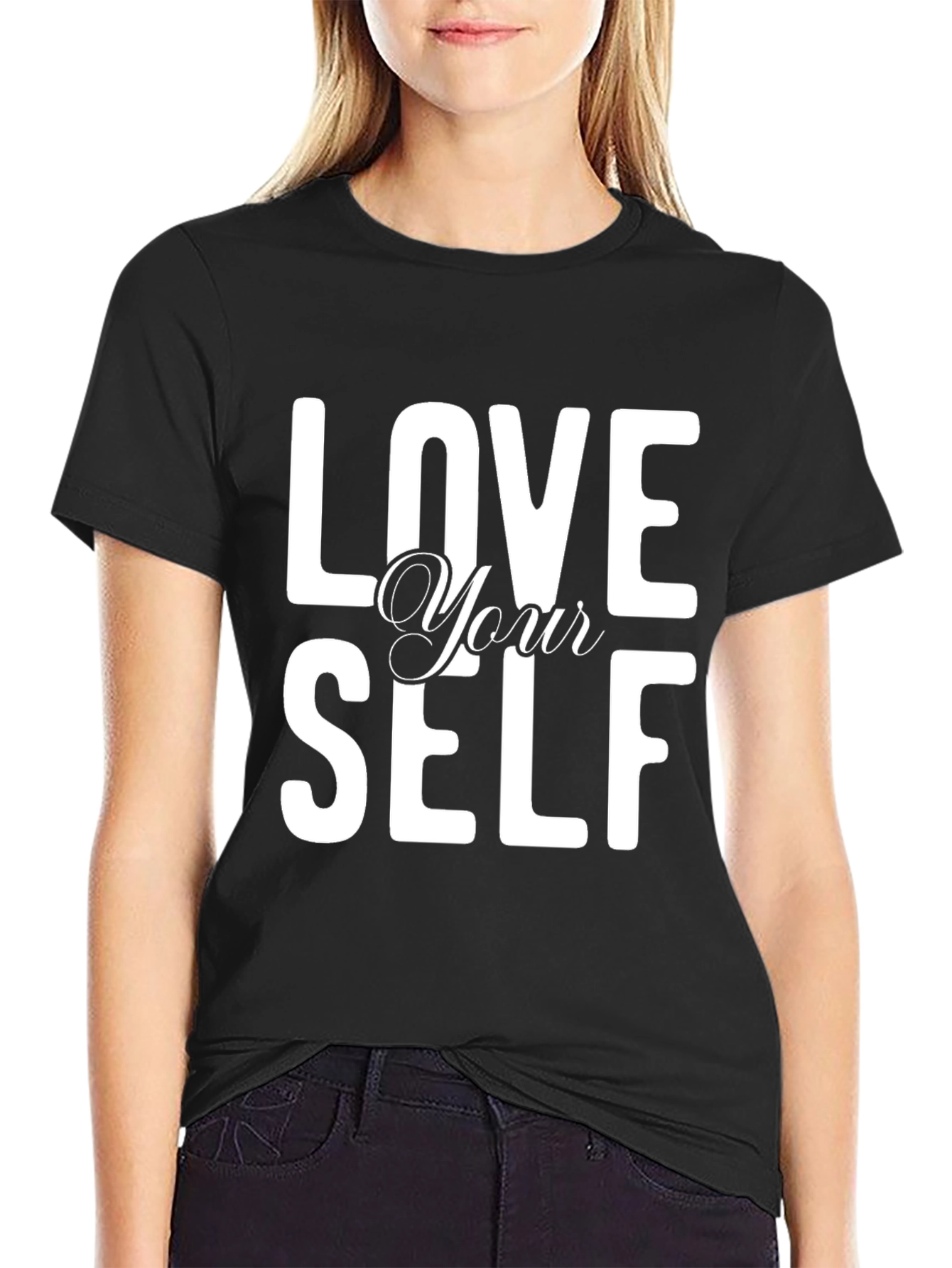 Black Love Yourself Graphic Tee - Black view 2