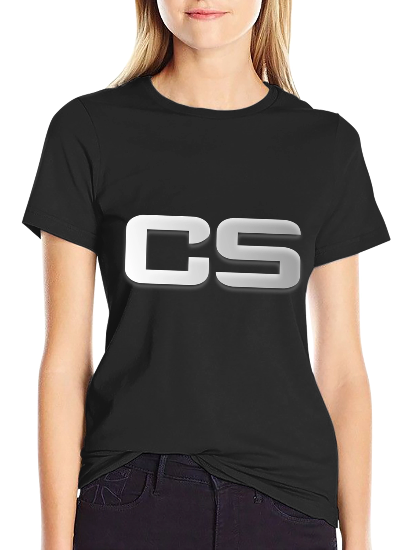 Black CS Logo Black T-Shirt view 2
