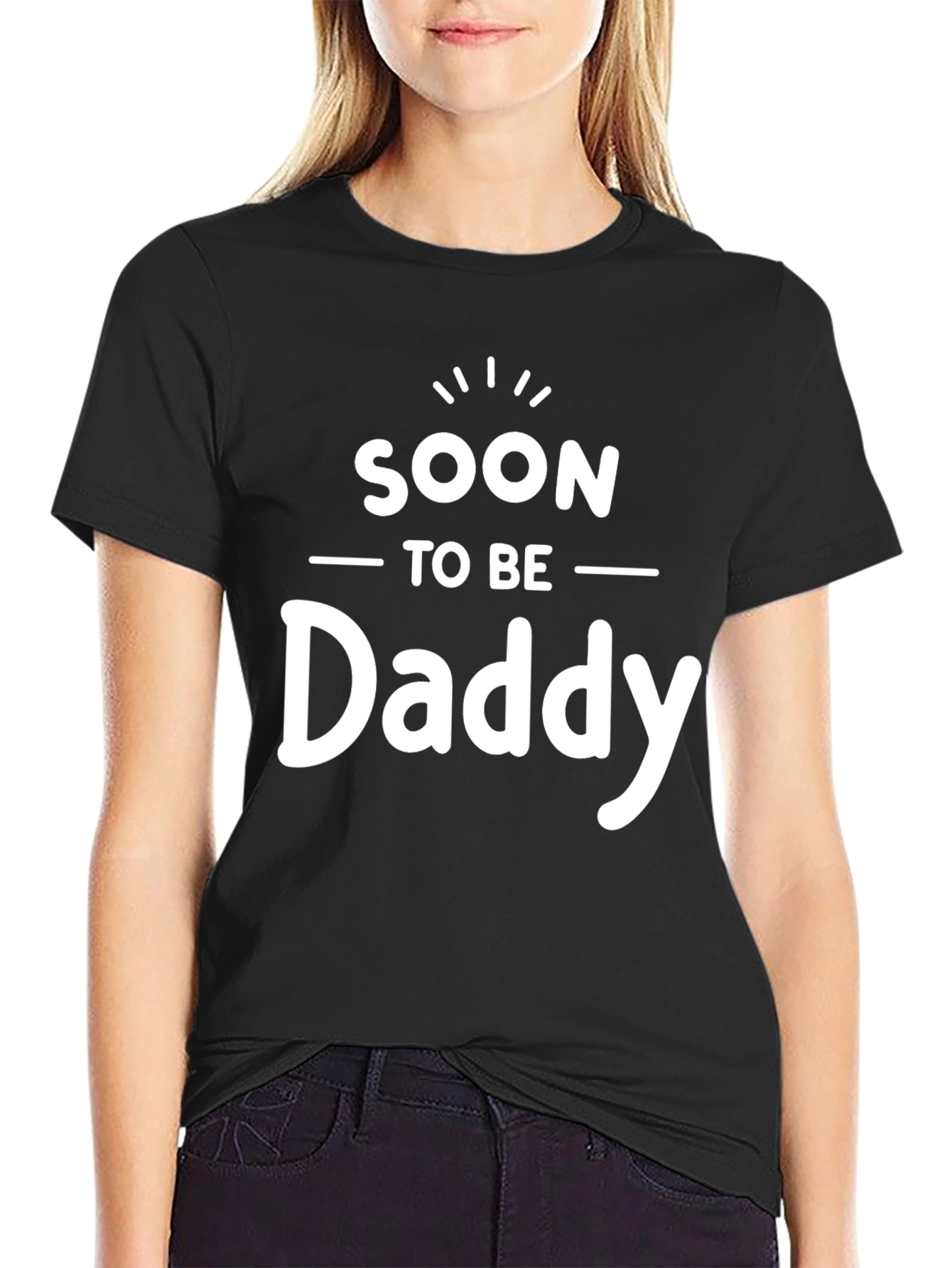 Black Soon To Be Daddy Graphic Tee view 2