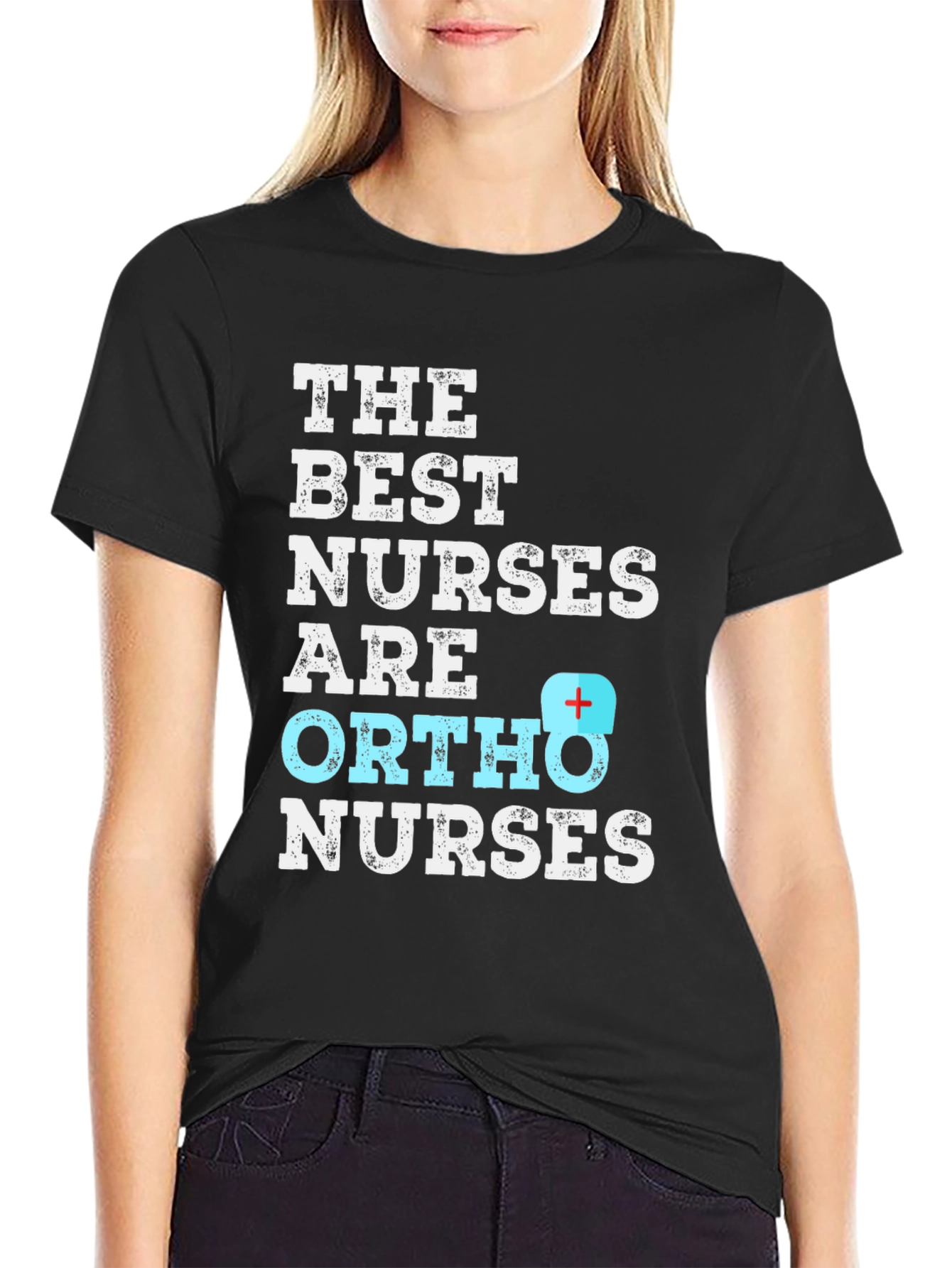 Best Ortho Nurses T-Shirt - Black Cotton Blend - 2