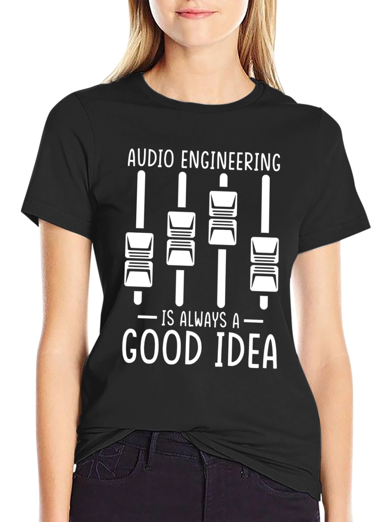 Black Audio Engineering Is Always A Good Idea T-Shirt view 2