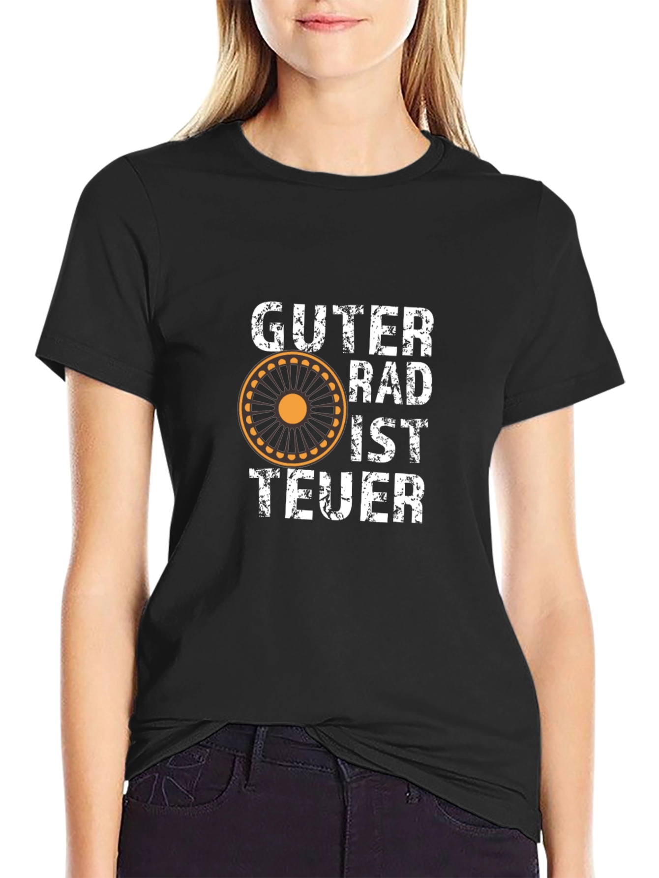 Black Guter Rad Ist Teuer Black T-Shirt - Cyclist Humor view 2