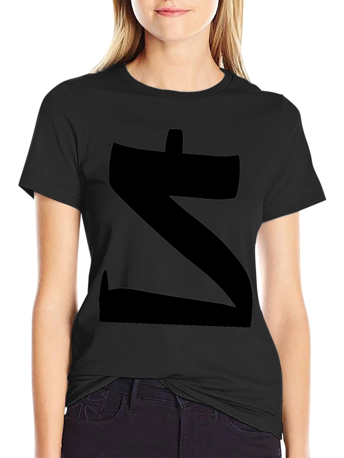 Black Bold 'Z' Graphic Black T-Shirt view 2