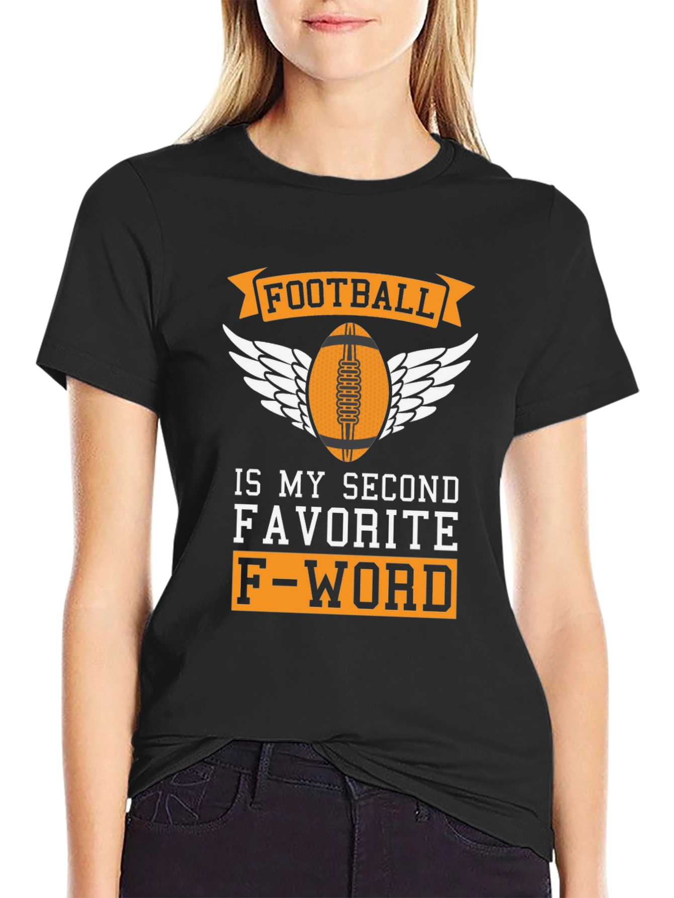 Black Football My Second Favorite F-Word T-Shirt view 2