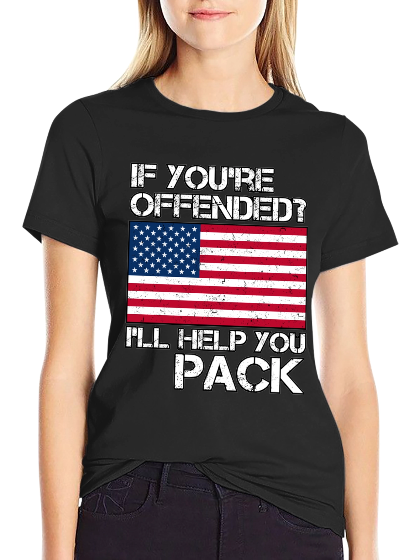 Black Offended? I'll Help You Pack T-Shirt view 2