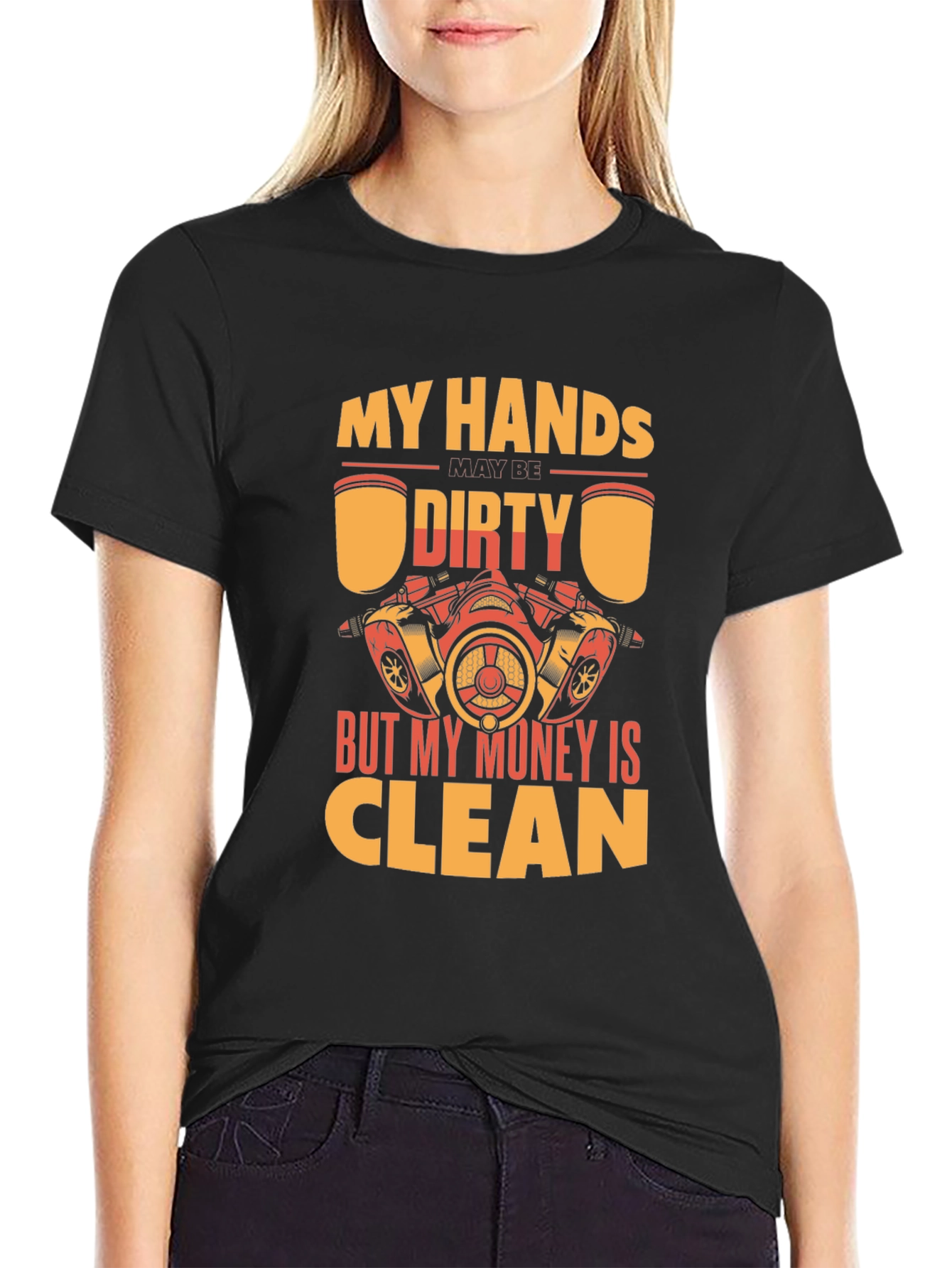 Black My Hands Dirty But My Money Clean T-Shirt view 2