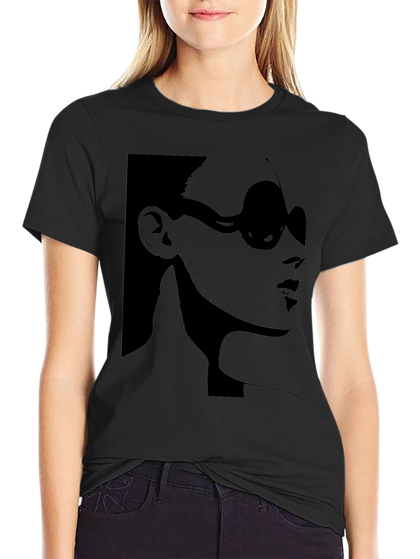 Black Stylish Silhouette Graphic T-Shirt view 2